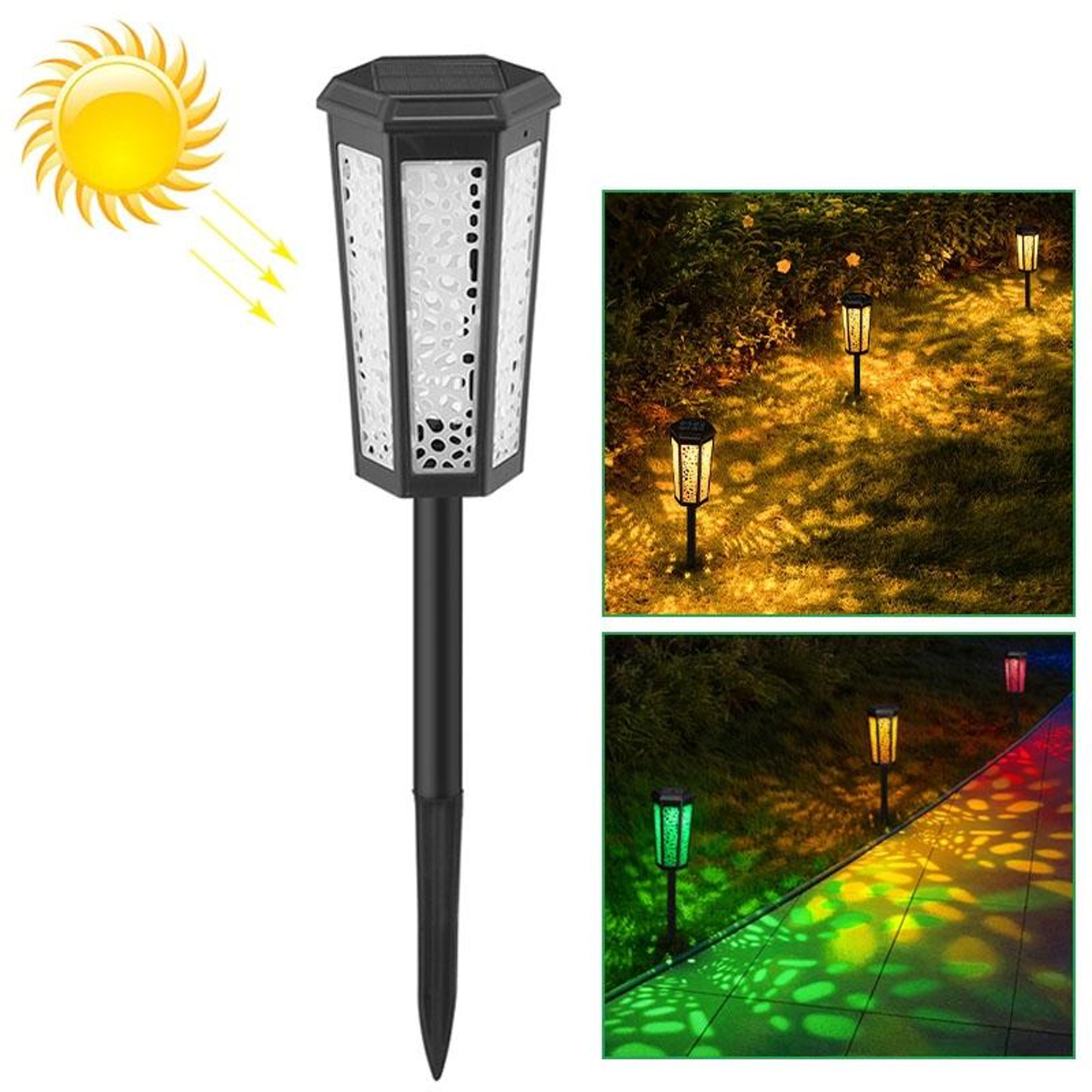 hexagonal hollow solar led garden light waterproof outdoor lawn lamp