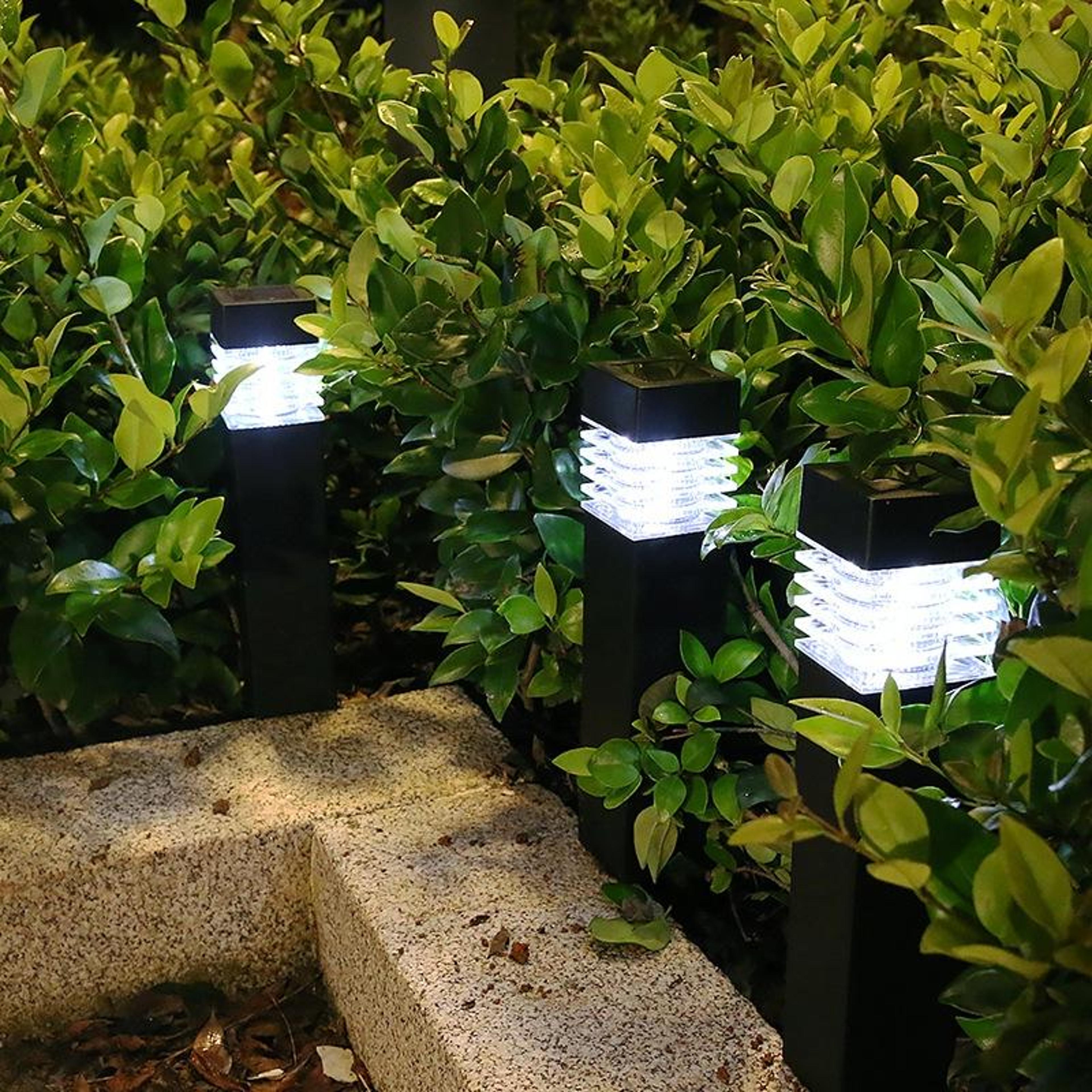 solar powered outdoor waterproof lawn column light modern landscape lighting