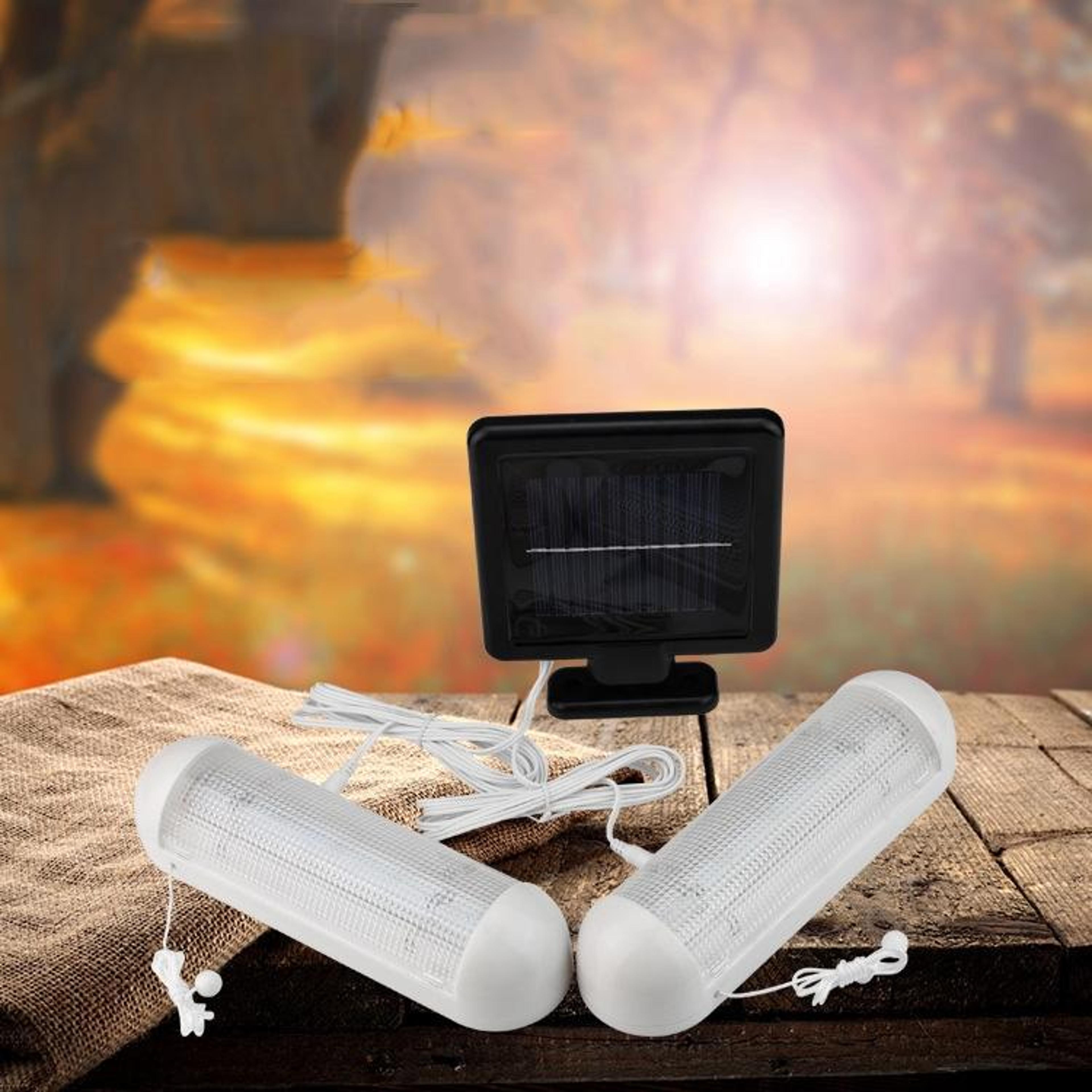 solar powered double led wall light waterproof outdoor shed lamp