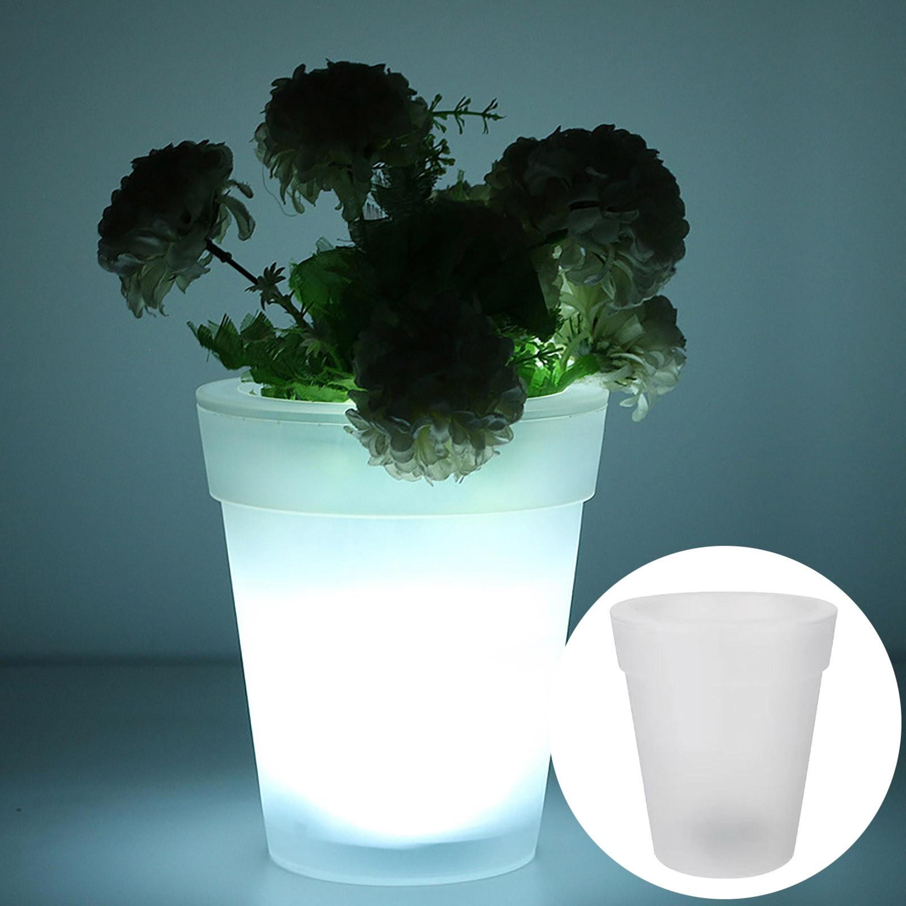 solar powered led flower pot garden light outdoor solar garden decor