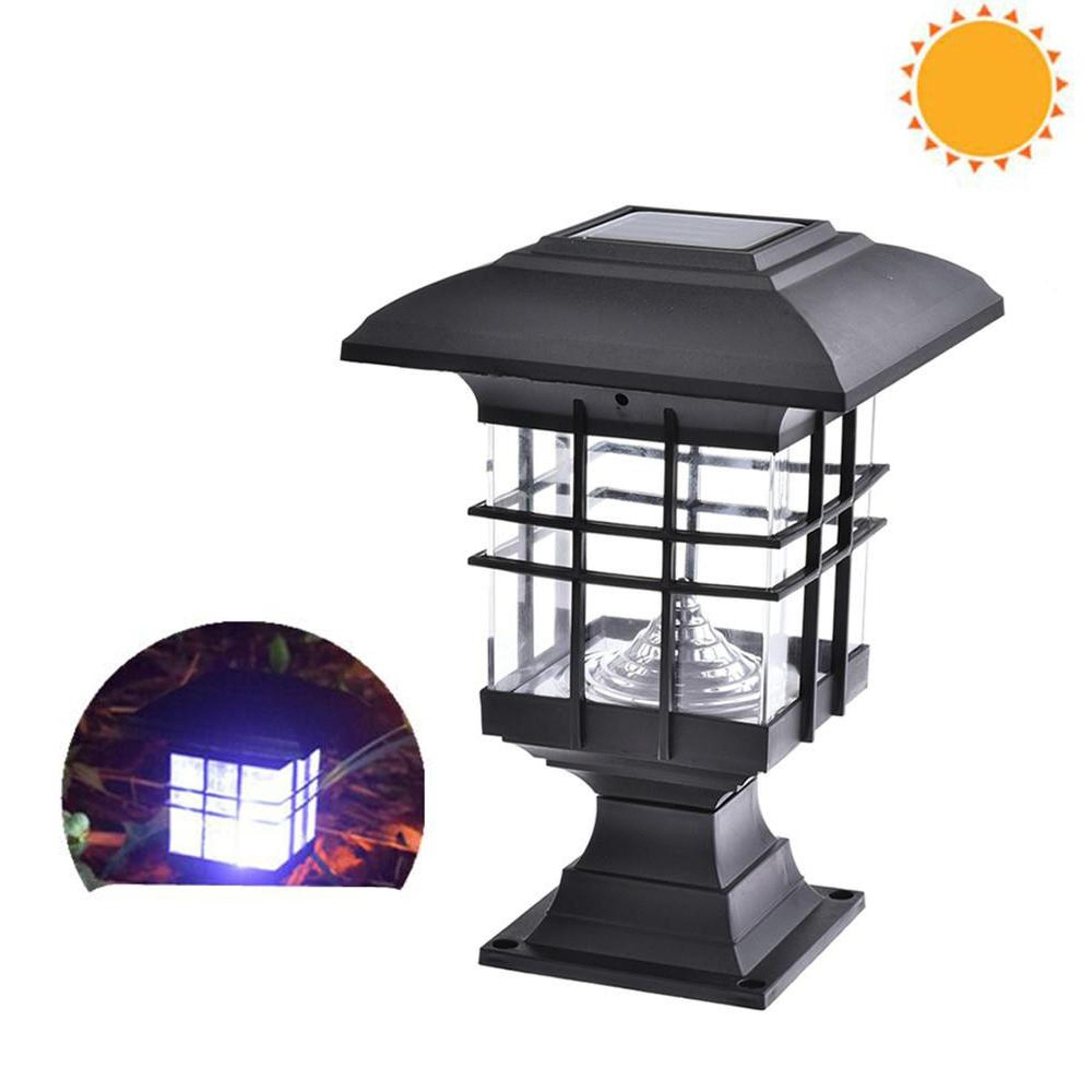 solar outdoor garden pillar light waterproof decorative wall lamp