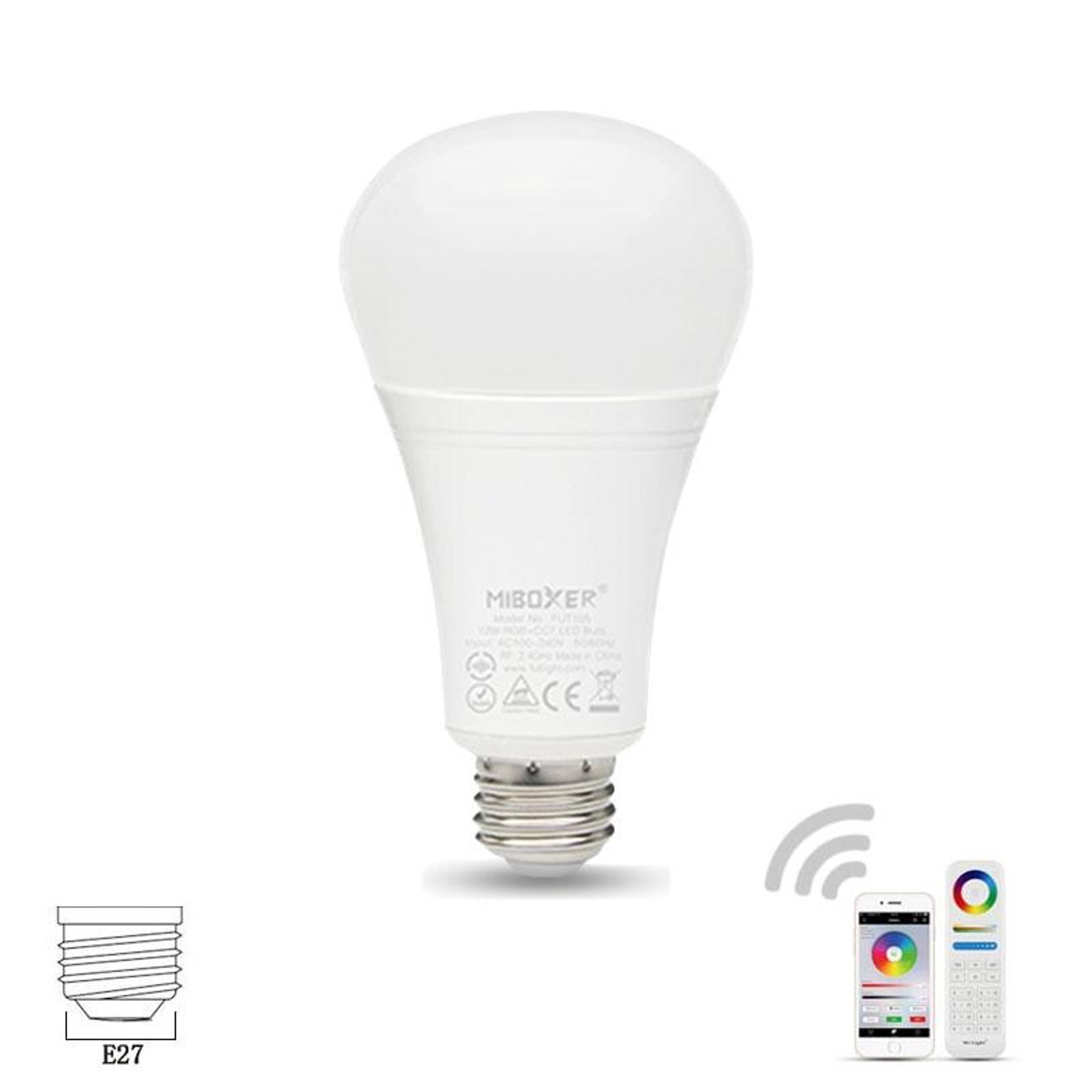 smart rgb+cct led bulb e27 app & remote controlled indoor light