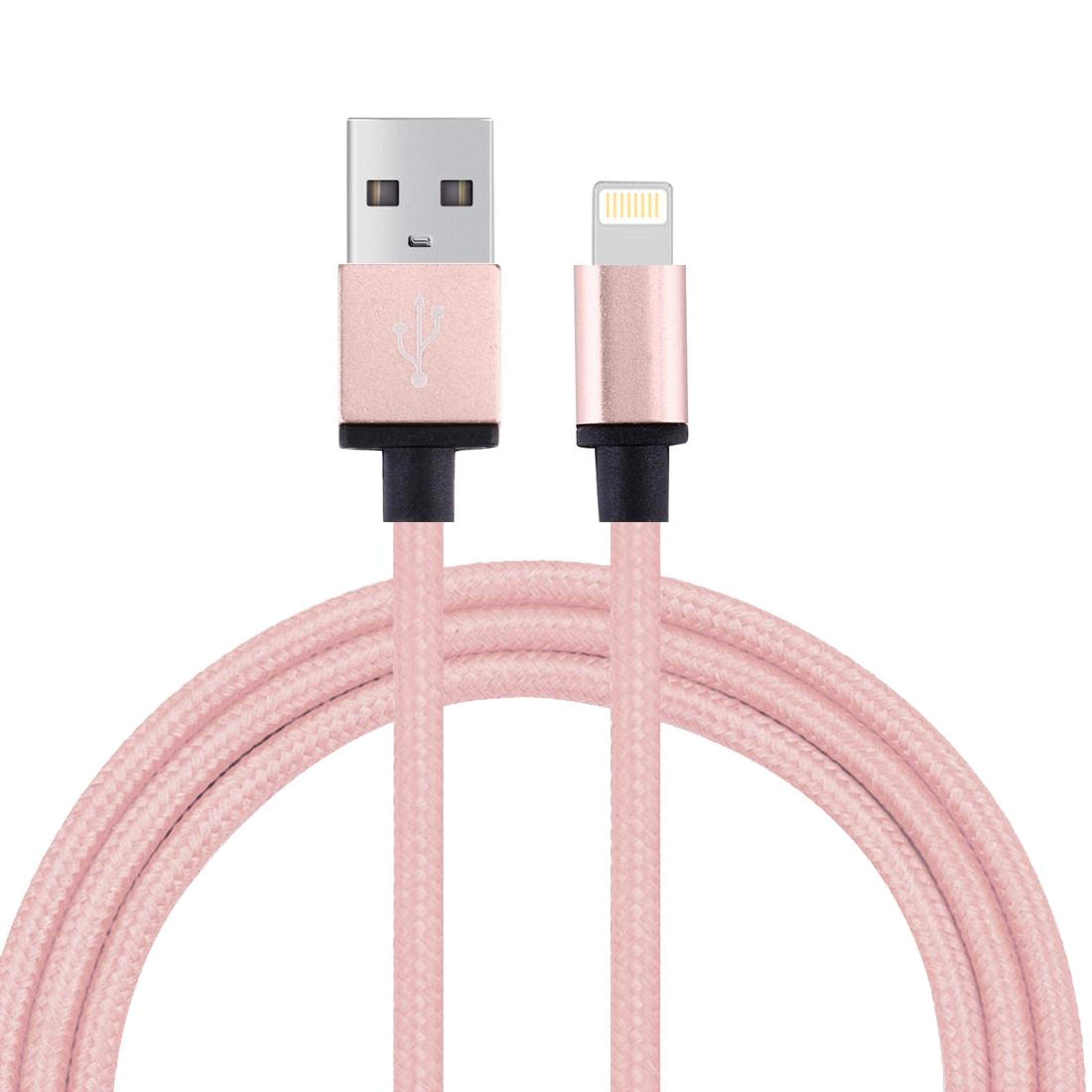 durable braided metal head 8-pin usb charger cable fast charging