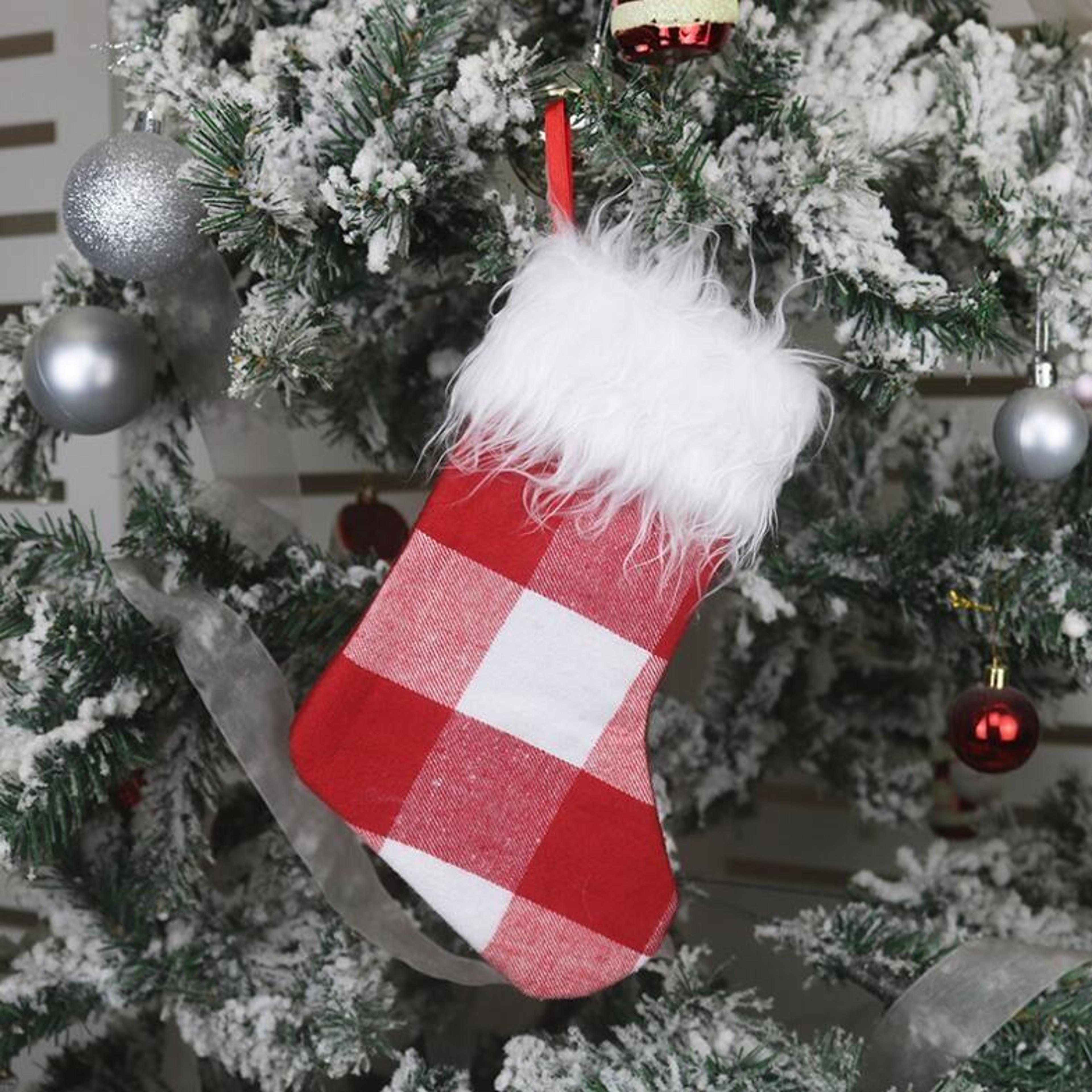 plush christmas socks gift bag ornament for tree decoration