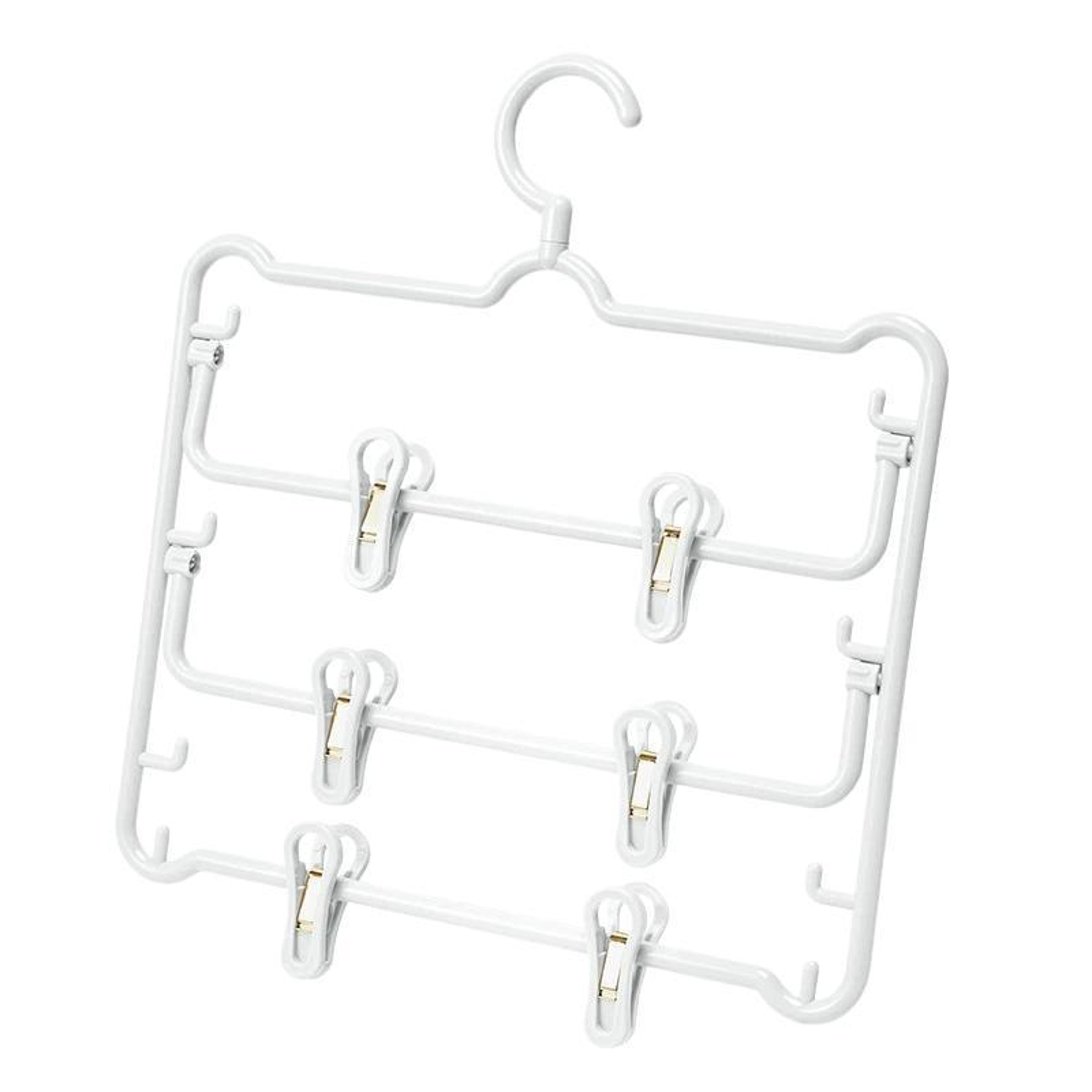 3 layer pants hanger with clips for skirts towels and closet storage