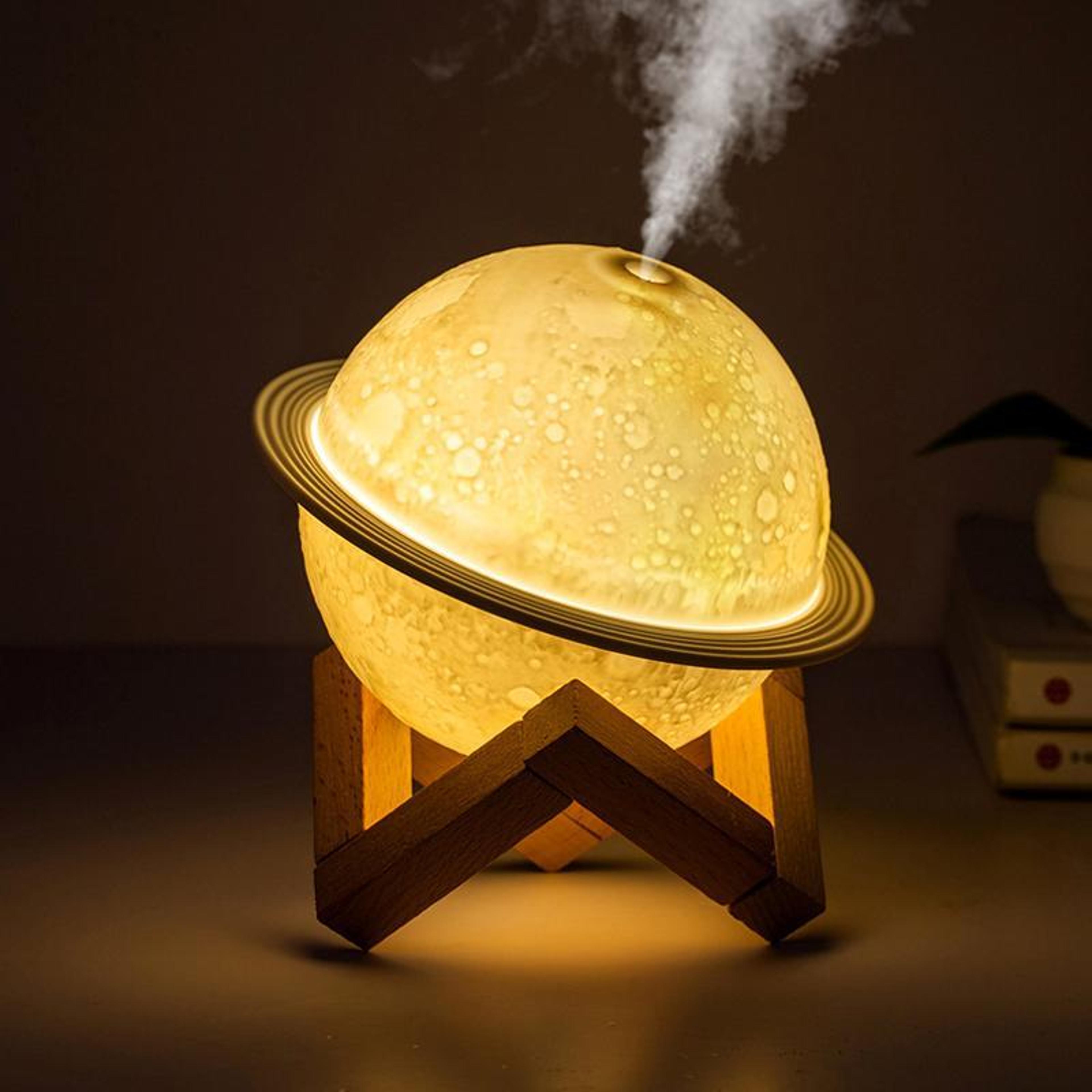 moon planet usb humidifier with ambient light aromatherapy diffuser