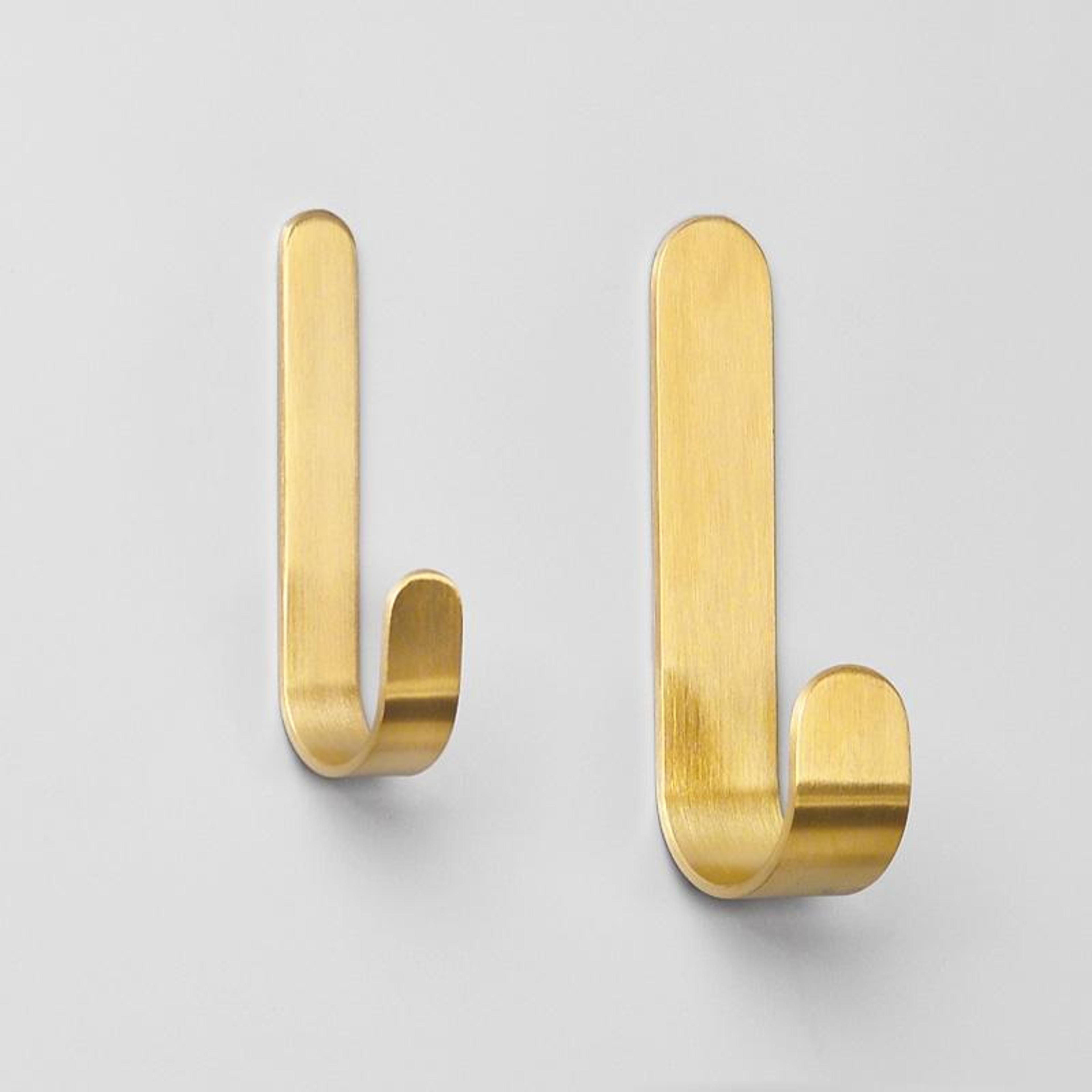 brushed brass adhesive wall hook no drill metal hanger for bathroom kitchen and entryway