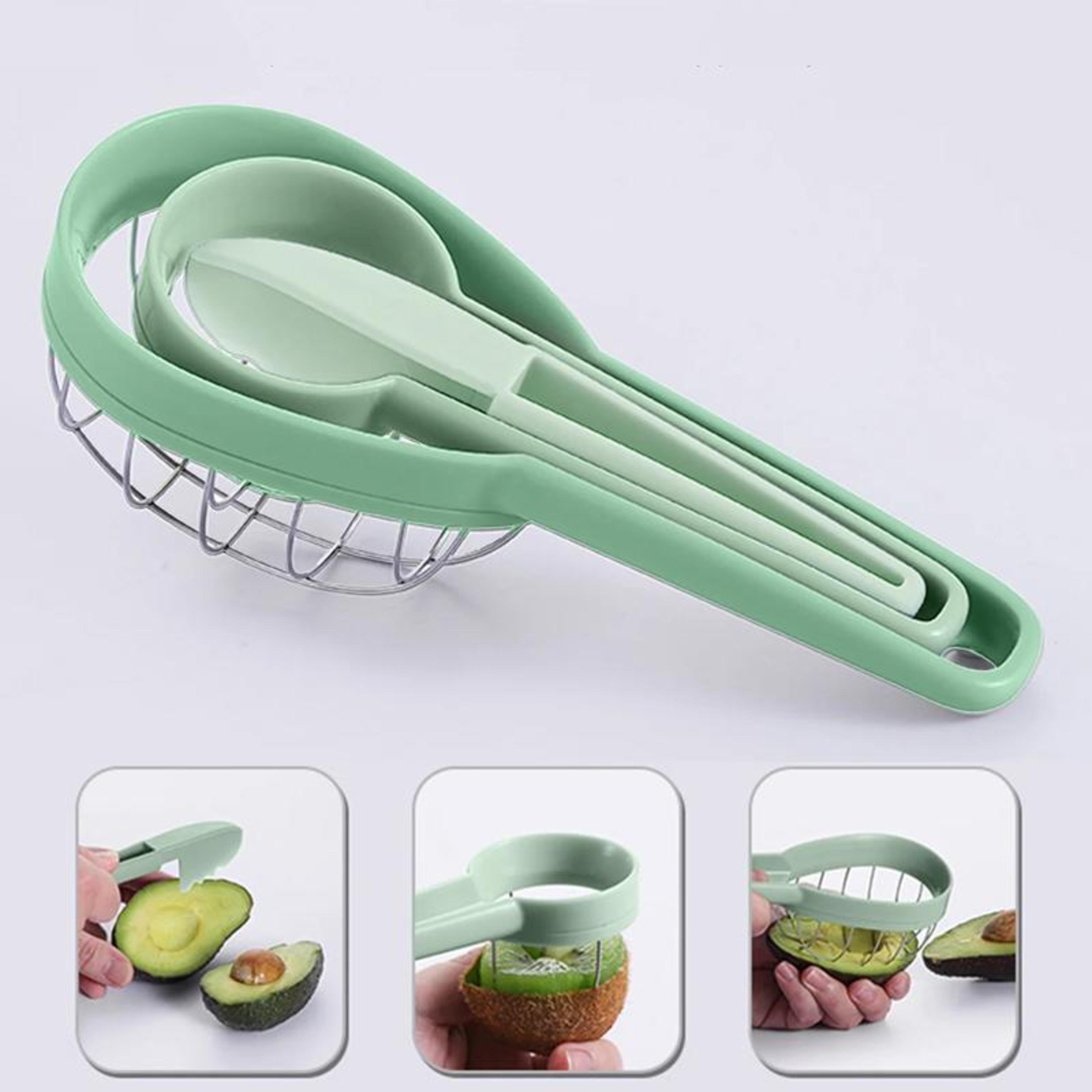 avocado slicer tool with stainless steel cutter and pitter