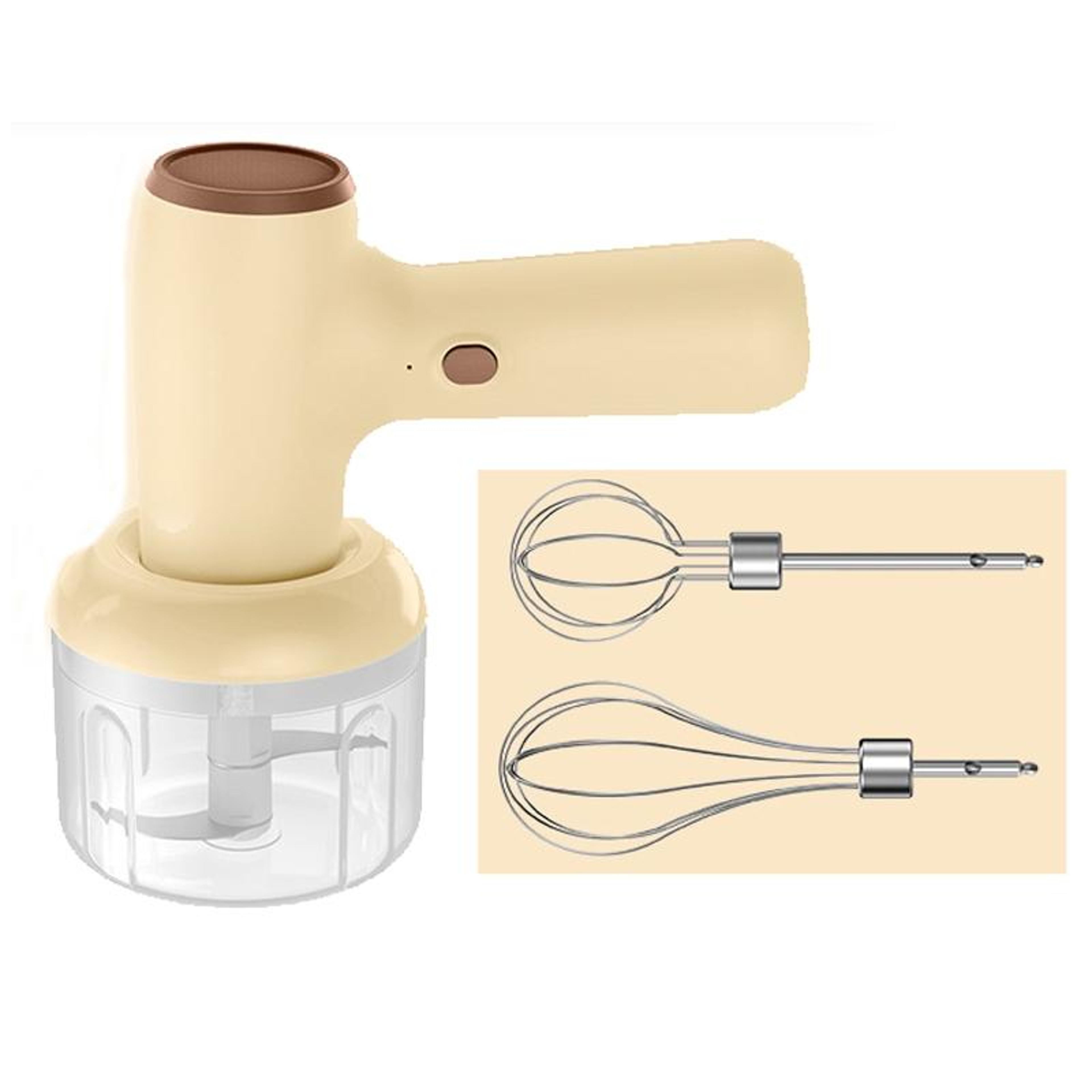 cordless 2 in 1 electric garlic chopper and egg beater mixer