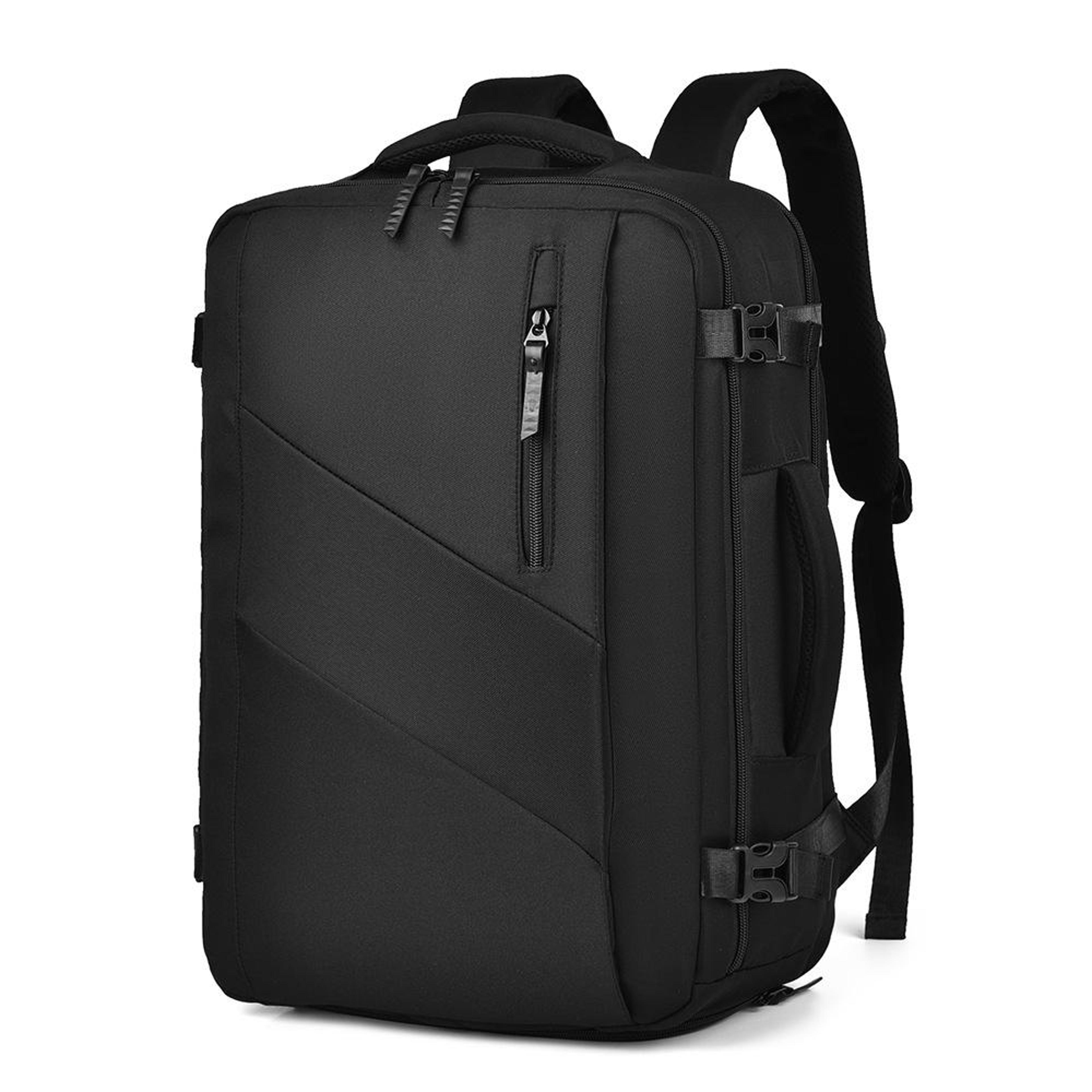 large capacity travel backpack with laptop and shoe compartments