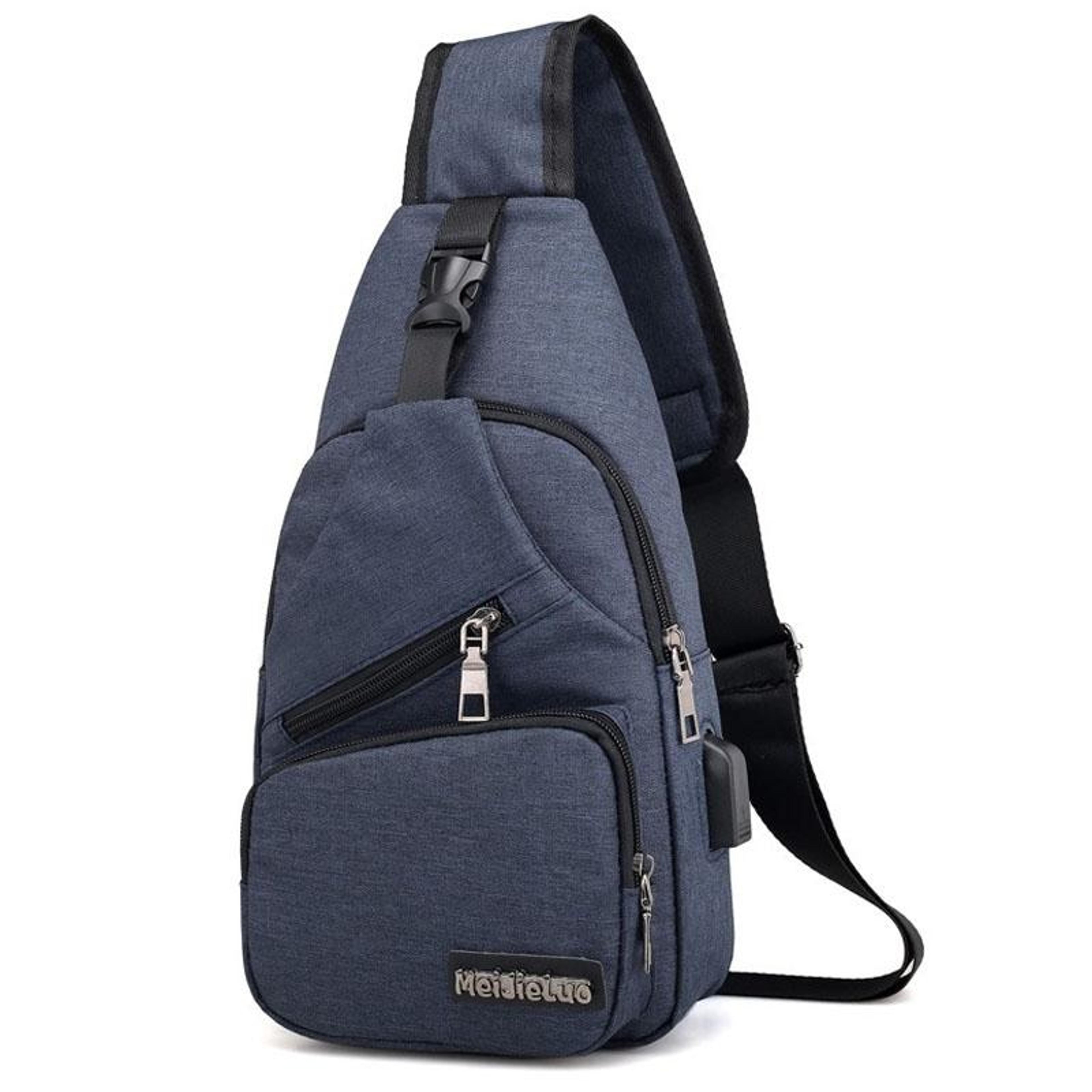 men chest bag with usb port lightweight crossbody shoulder sling