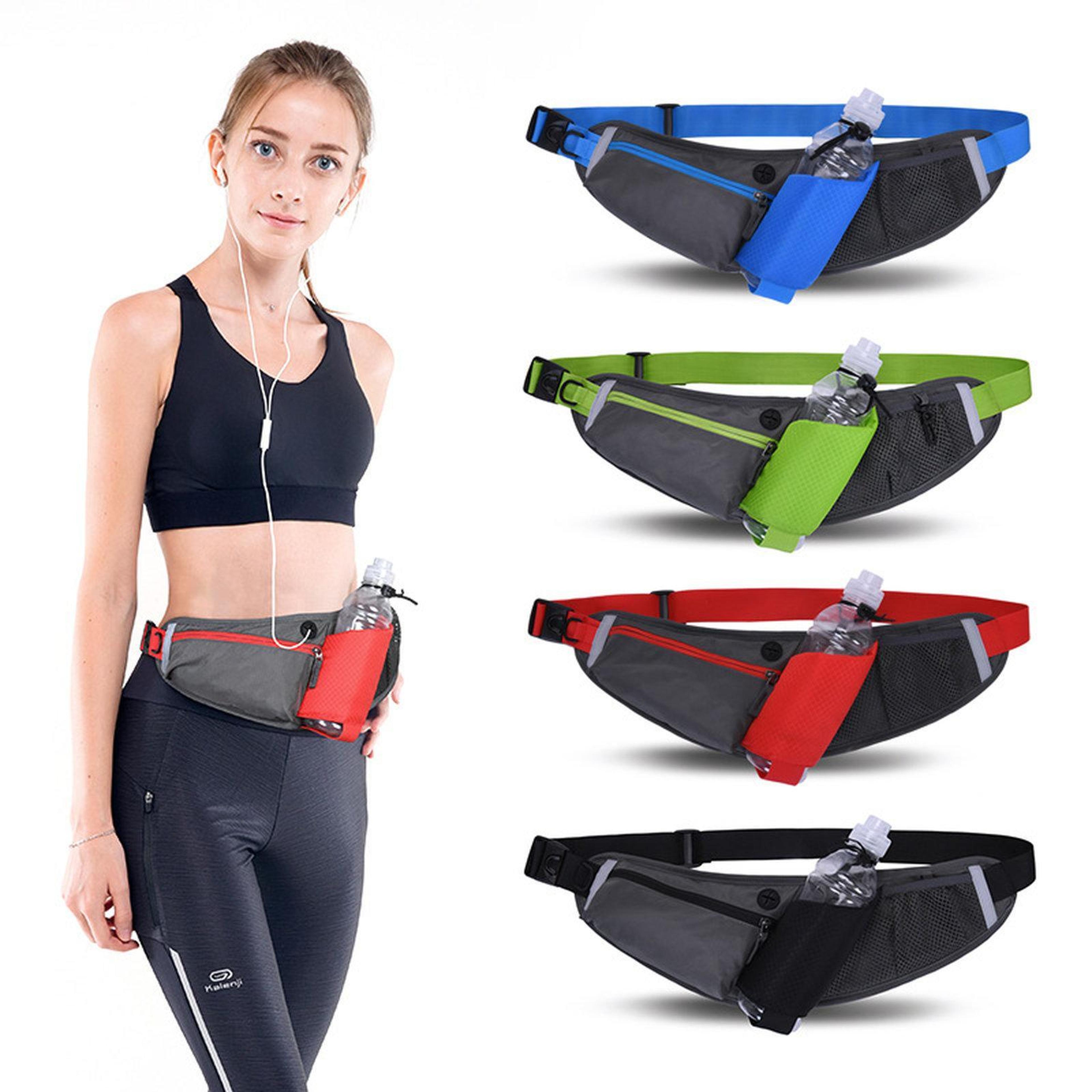waterproof running waist bag with bottle holder and phone pouch