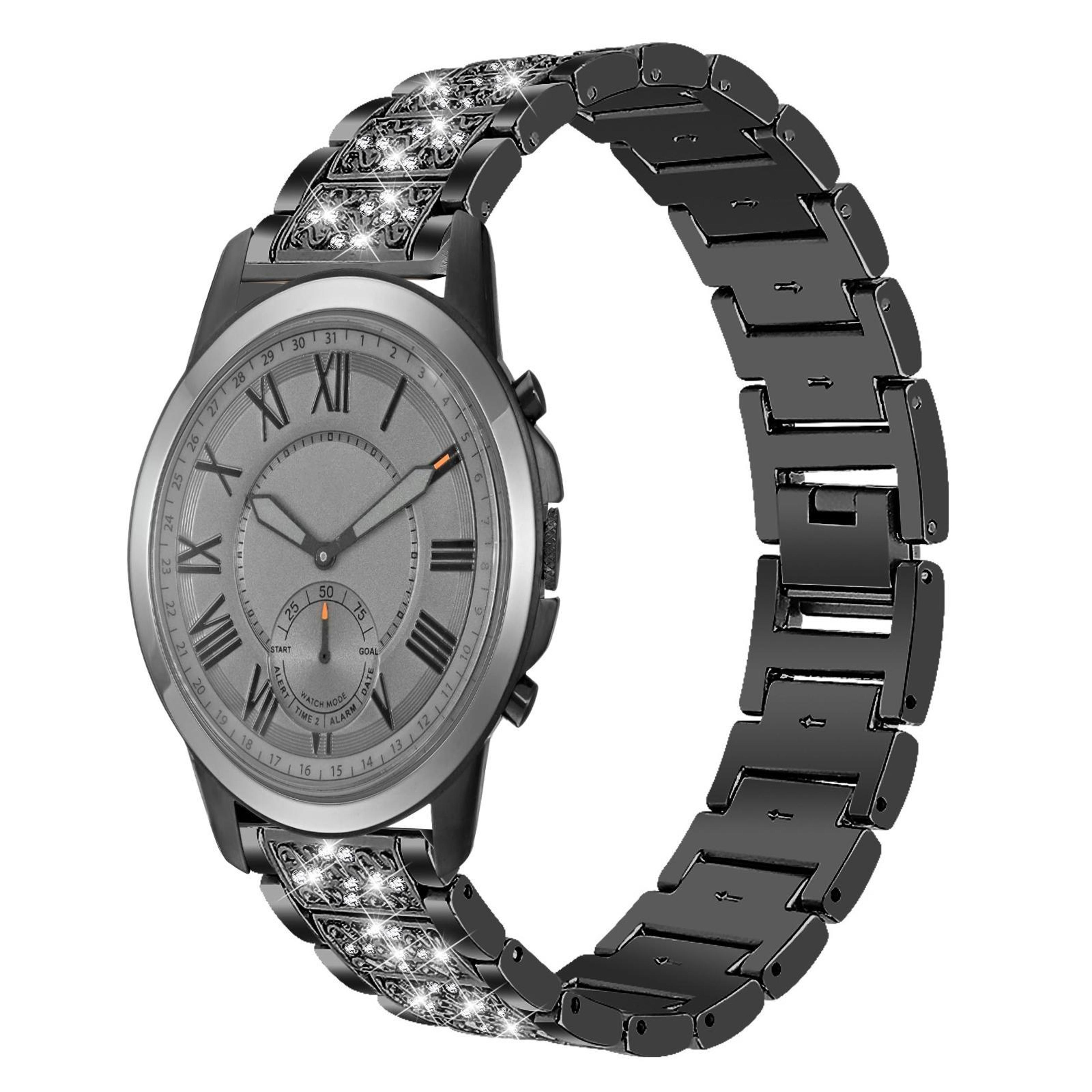 fossil q machine diamond stainless steel watch band