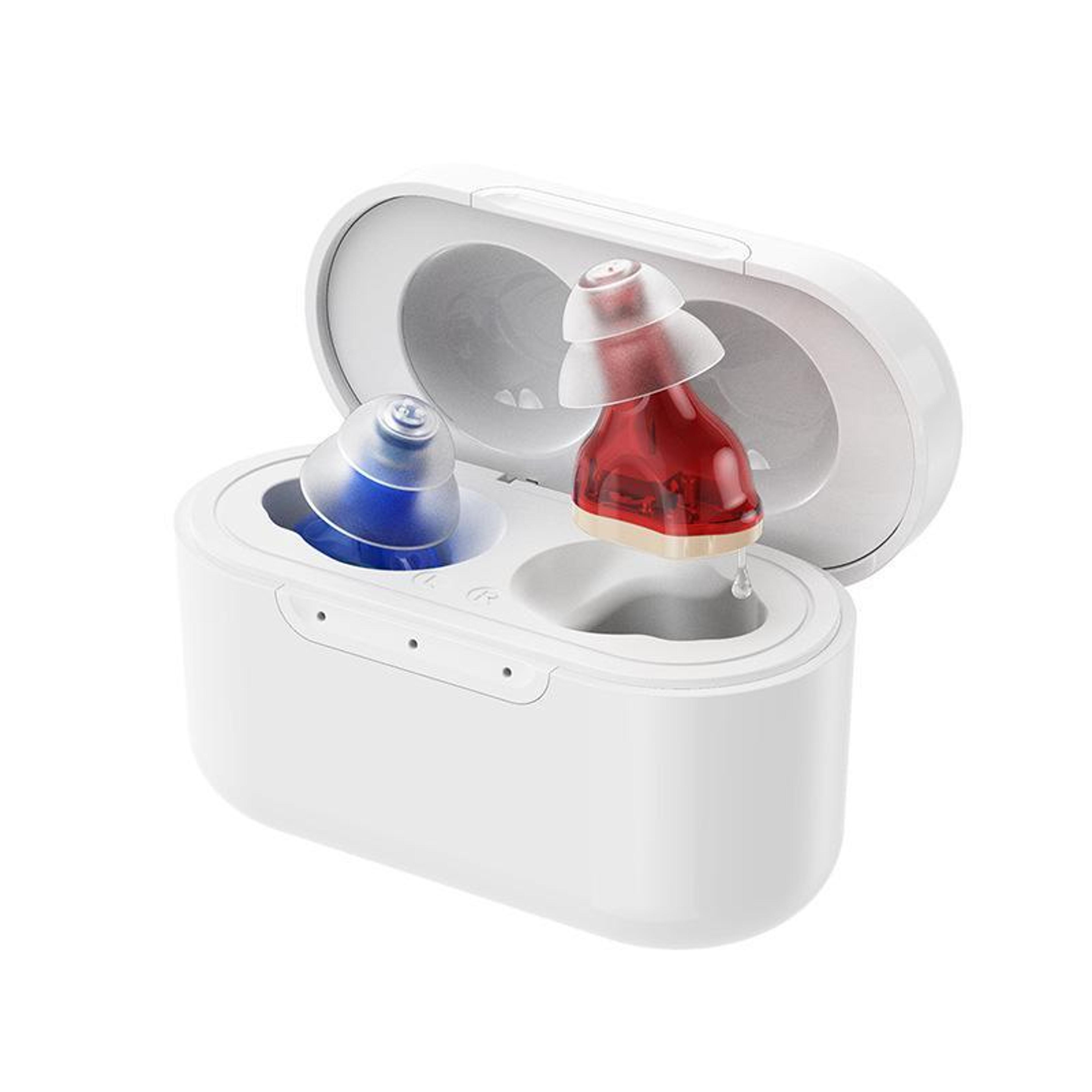 invisible hearing amplifier with rechargeable mini charging case portable cic hearing aid for clear, discreet sound