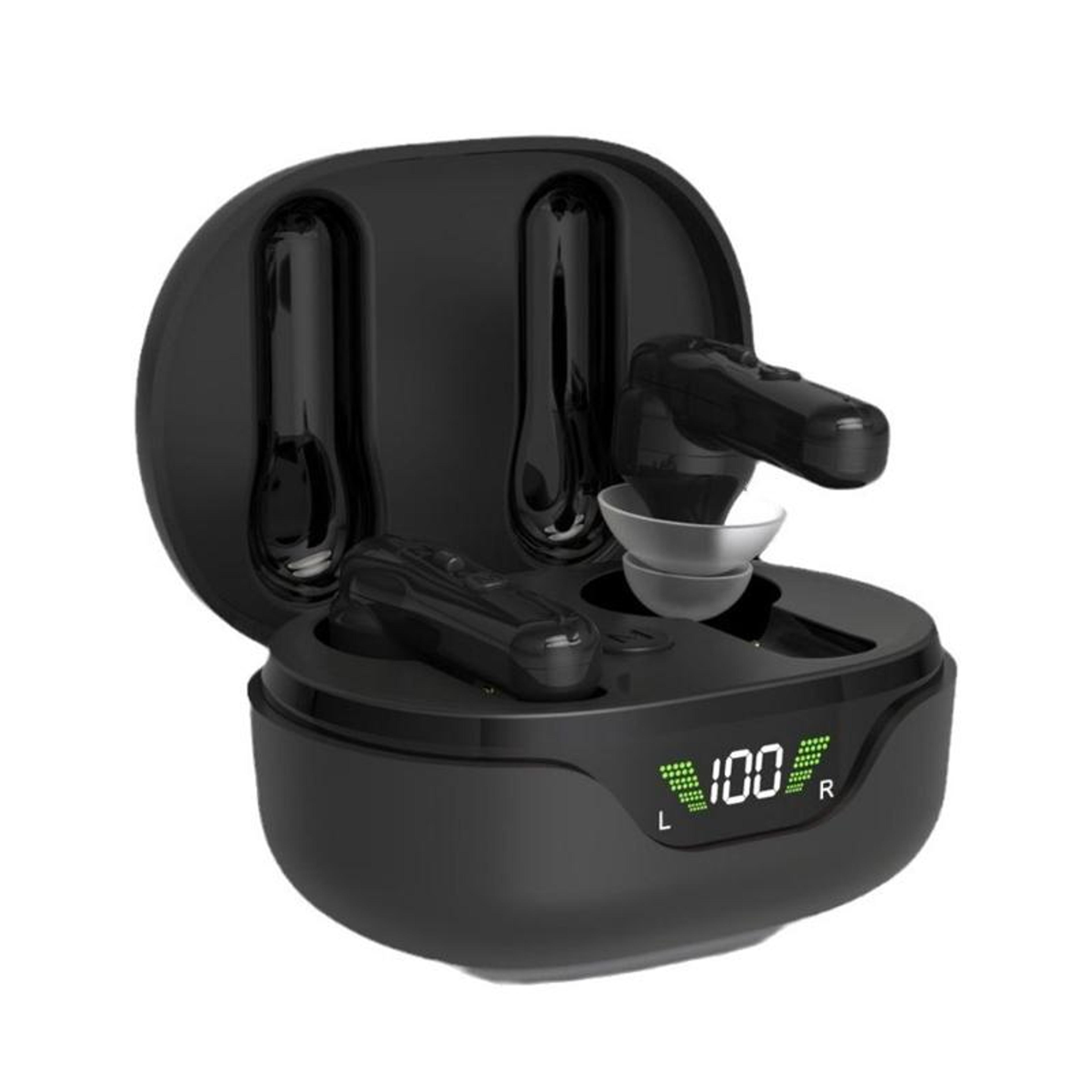 rechargeable in ear hearing aid pair for seniors with digital display charging case