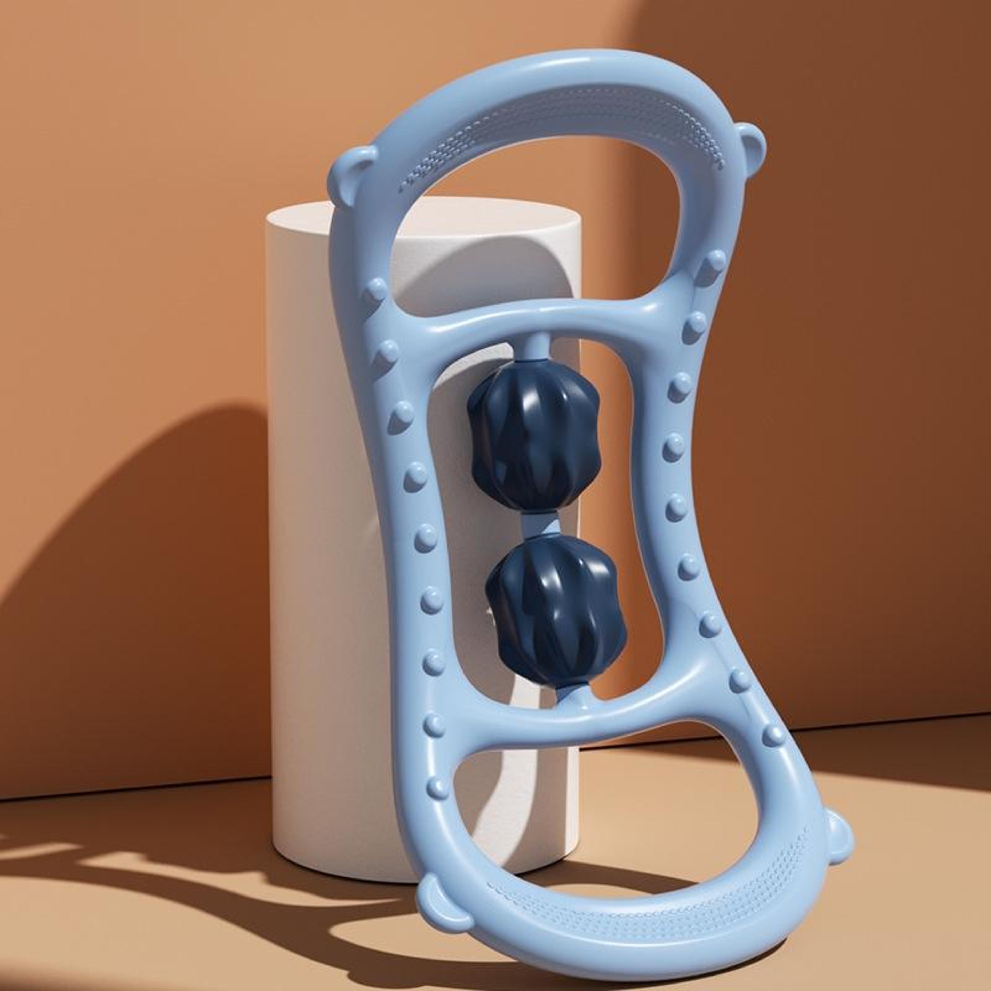 yoga stretch ring with raised massage roller for flexibility and muscle relief