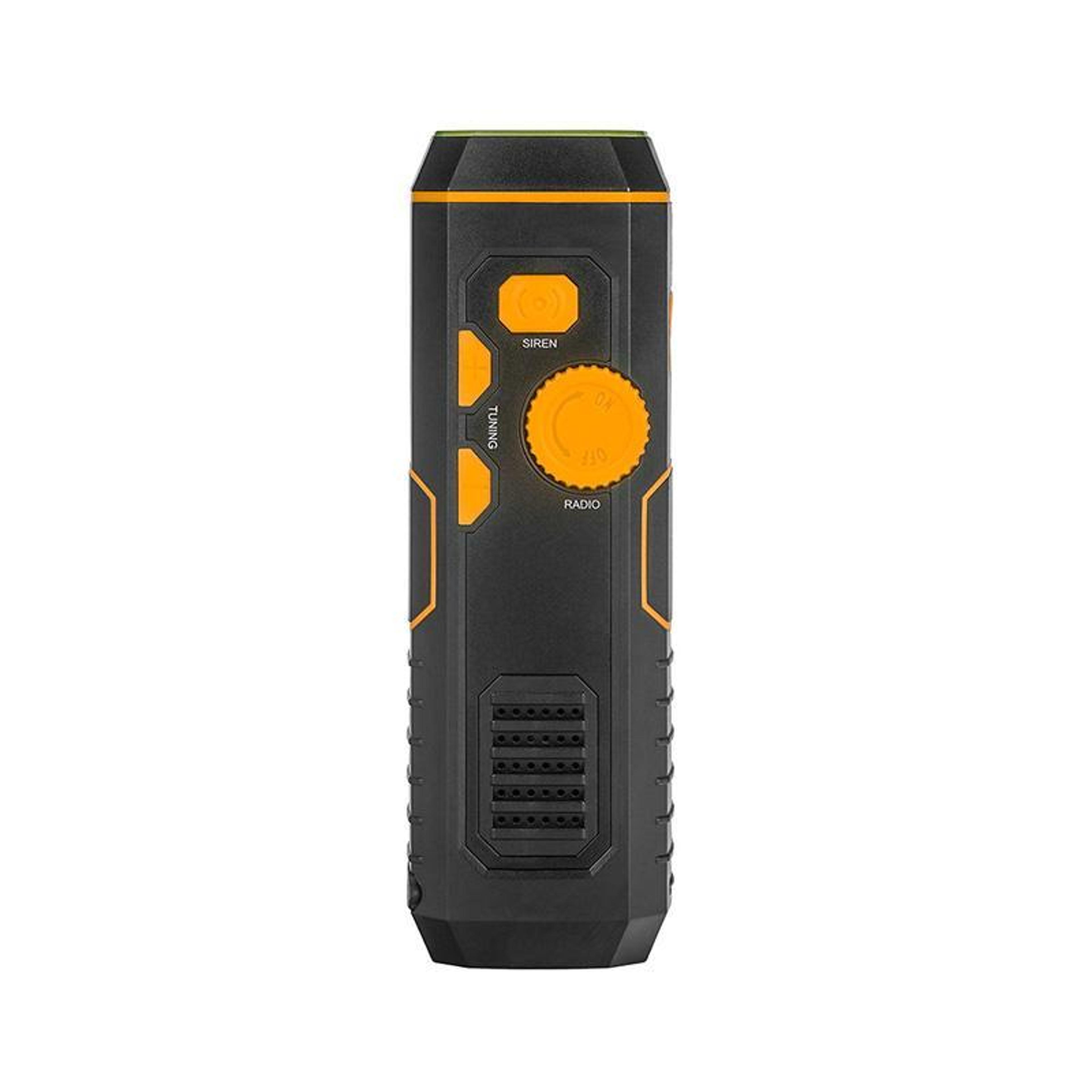 outdoor multi function emergency flashlight with radio & alarm hand crank survival torch