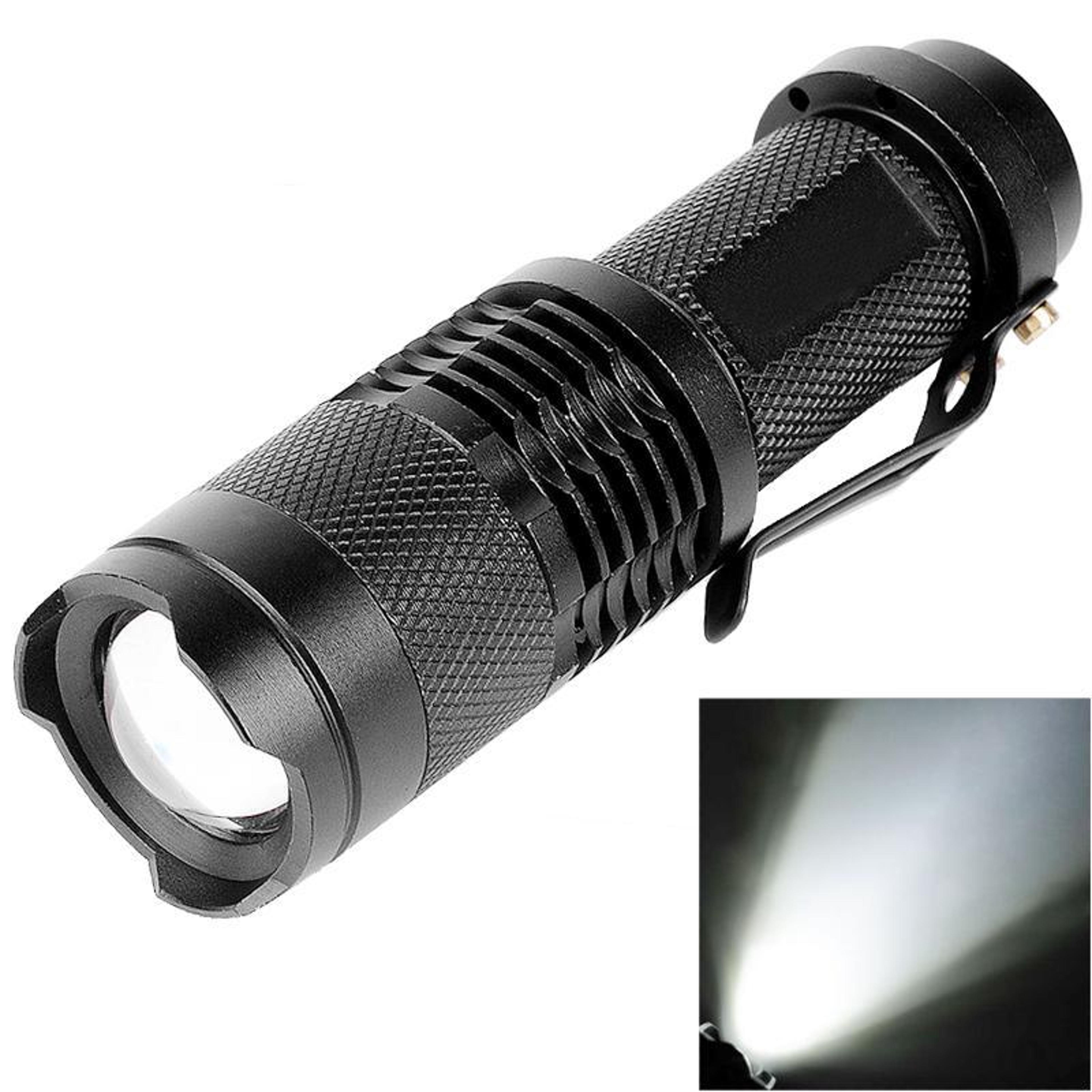 zoomable mini led flashlight compact pocket torch with clip