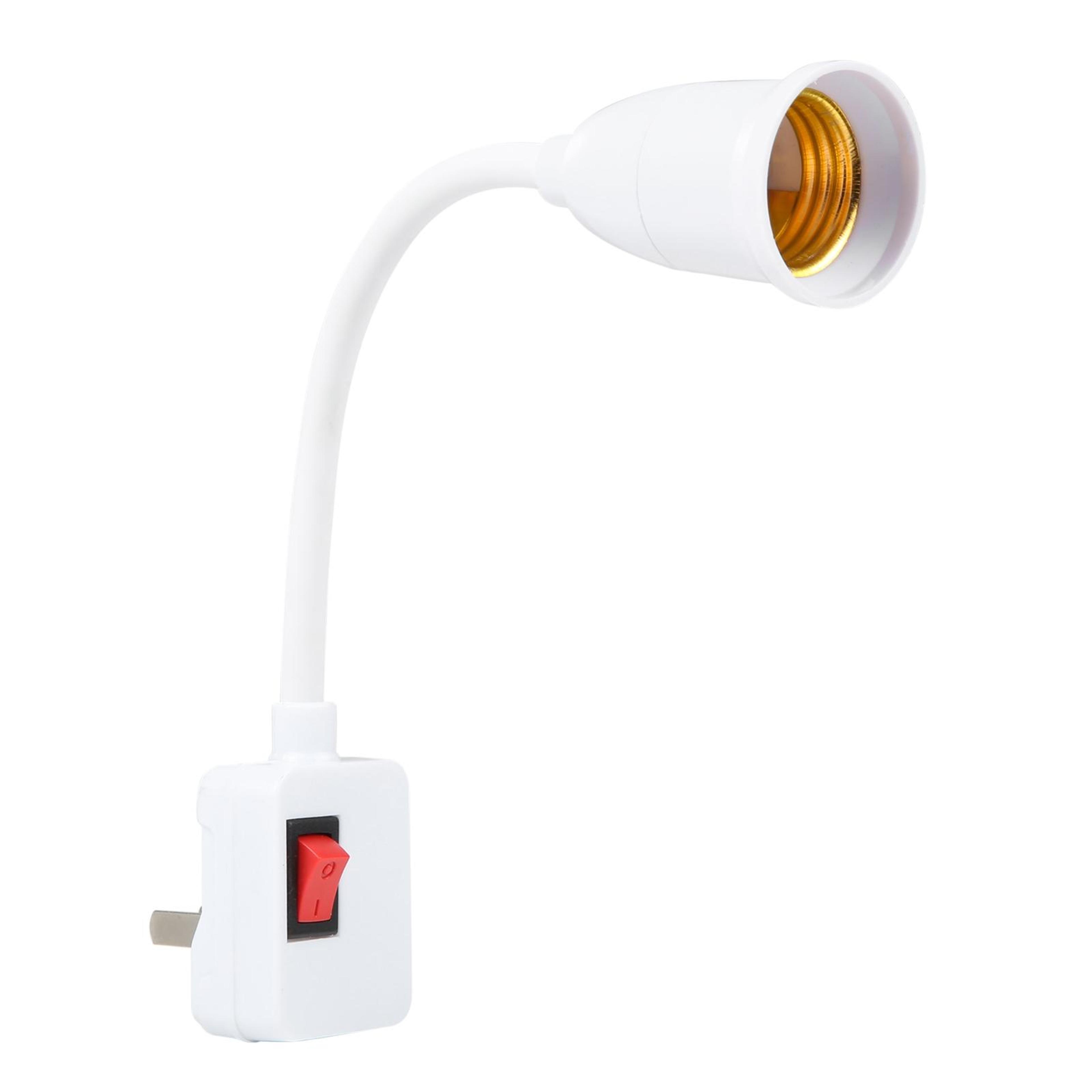 adjustable flexible e27 bulb holder with switch us plug socket extension converter