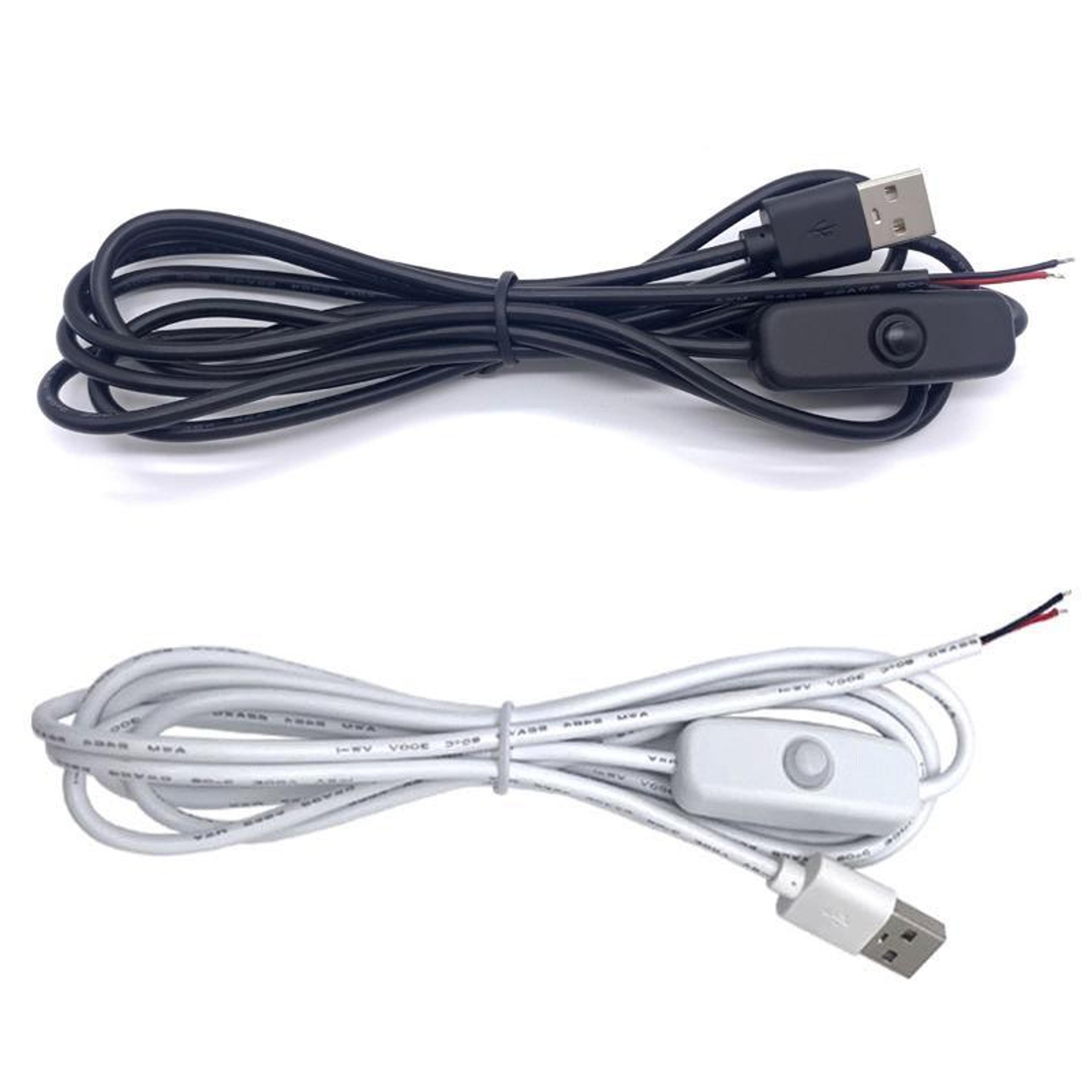 usb power cable with on/off control switch for led strip & plant light
