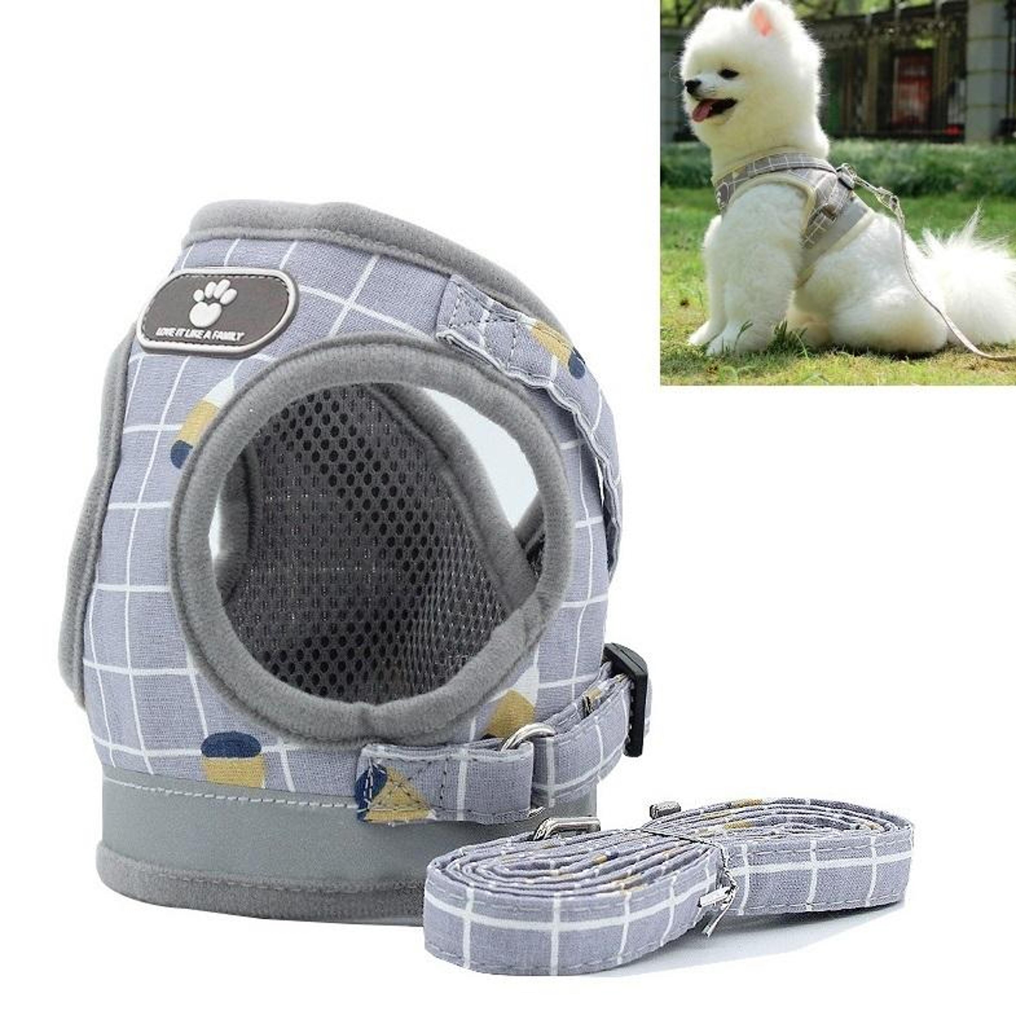 reflective breathable pet harness & leash set for safe comfortable walks