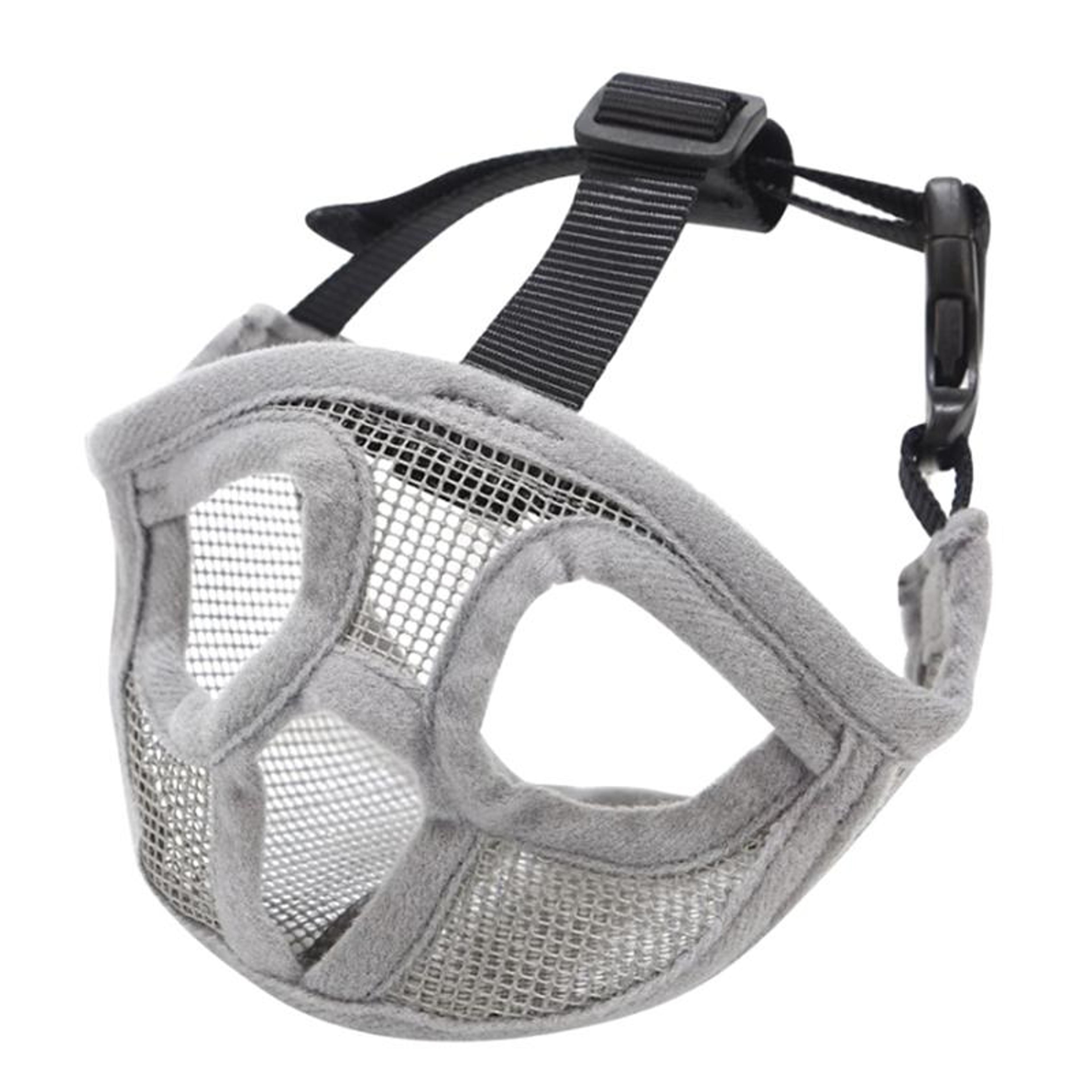 bulldog breathable mesh pet muzzle adjustable full net mouth cover mask for small dogs