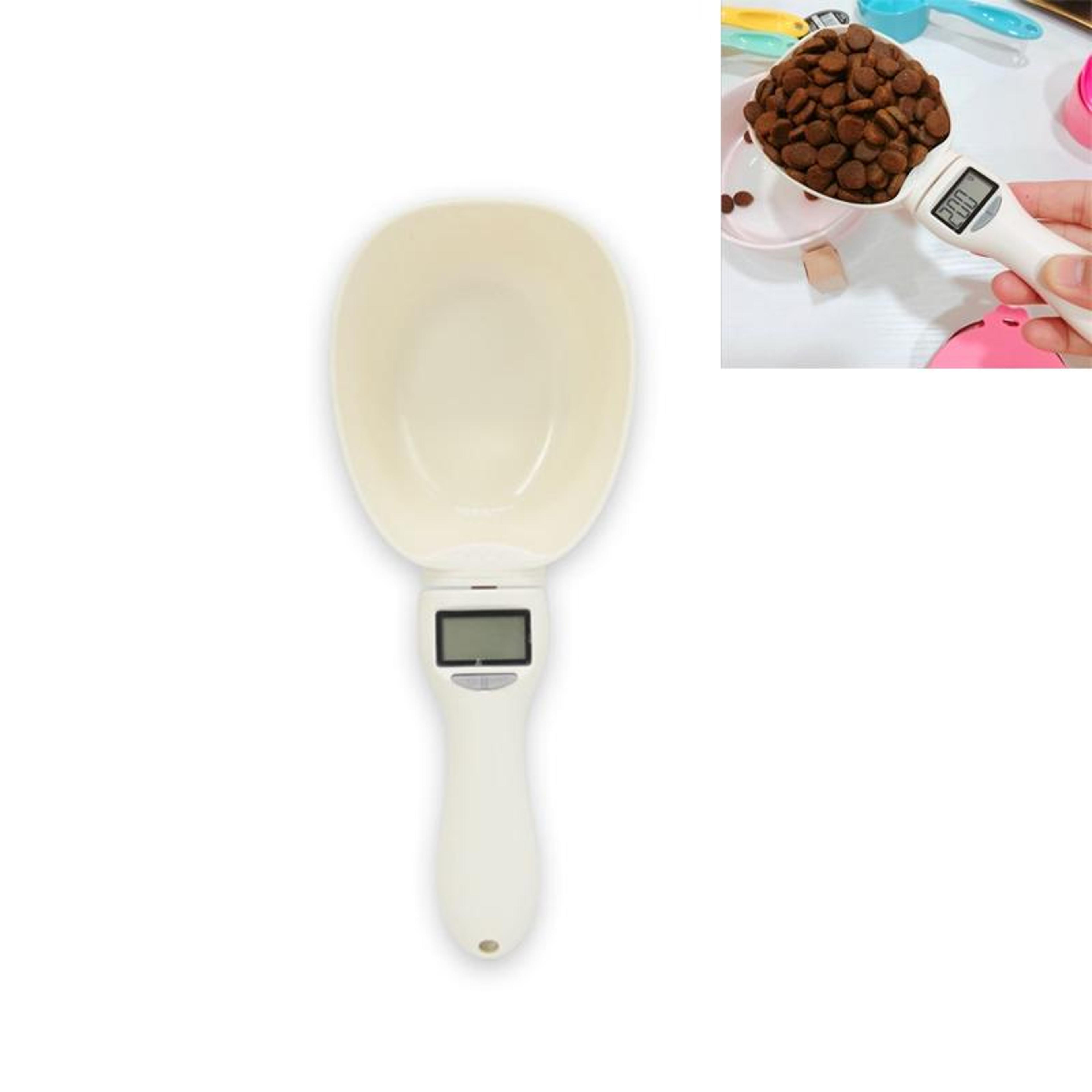 portable digital pet food measuring scoop with lcd scale for dogs & cats
