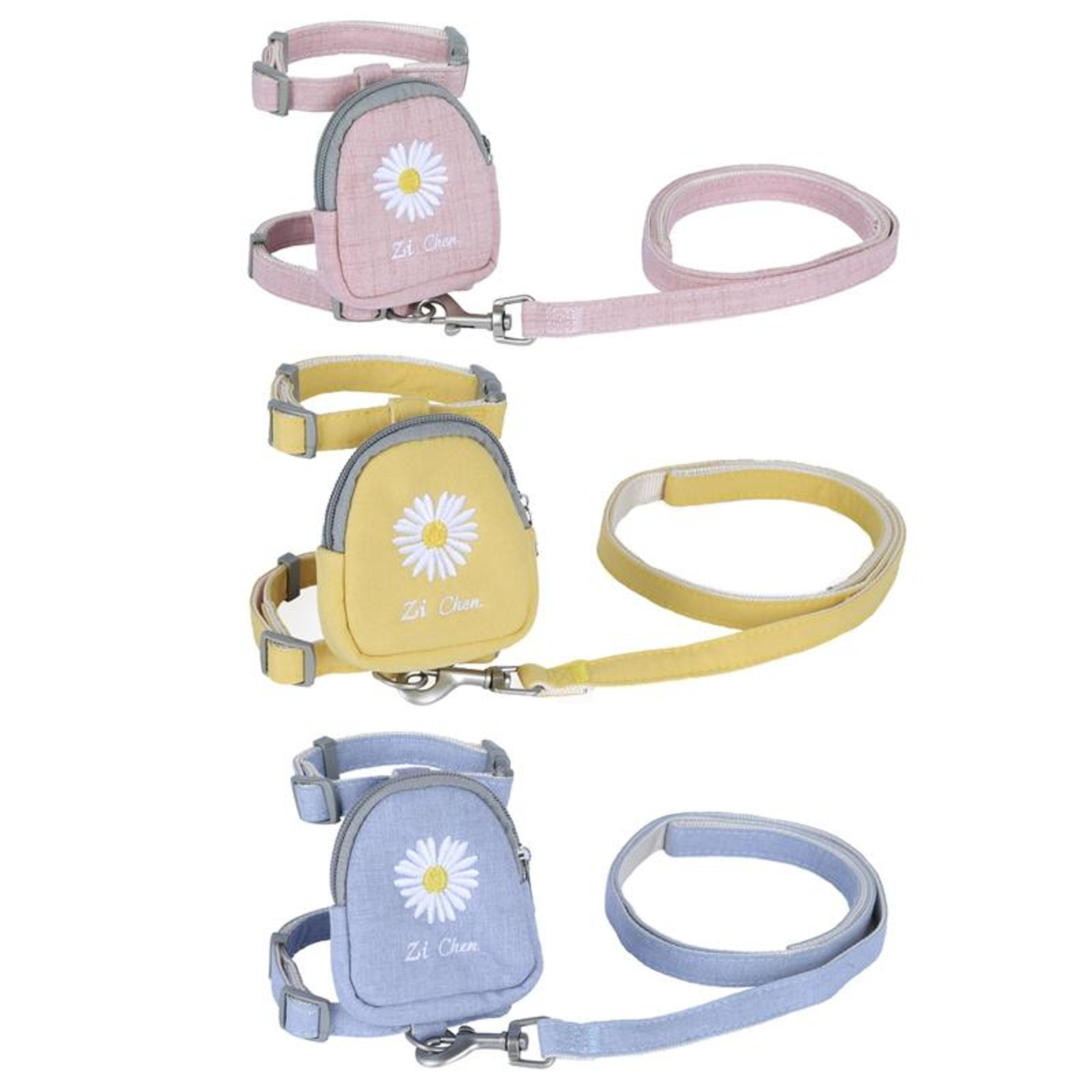 adjustable cat traction rope backpack harness with snack pouch