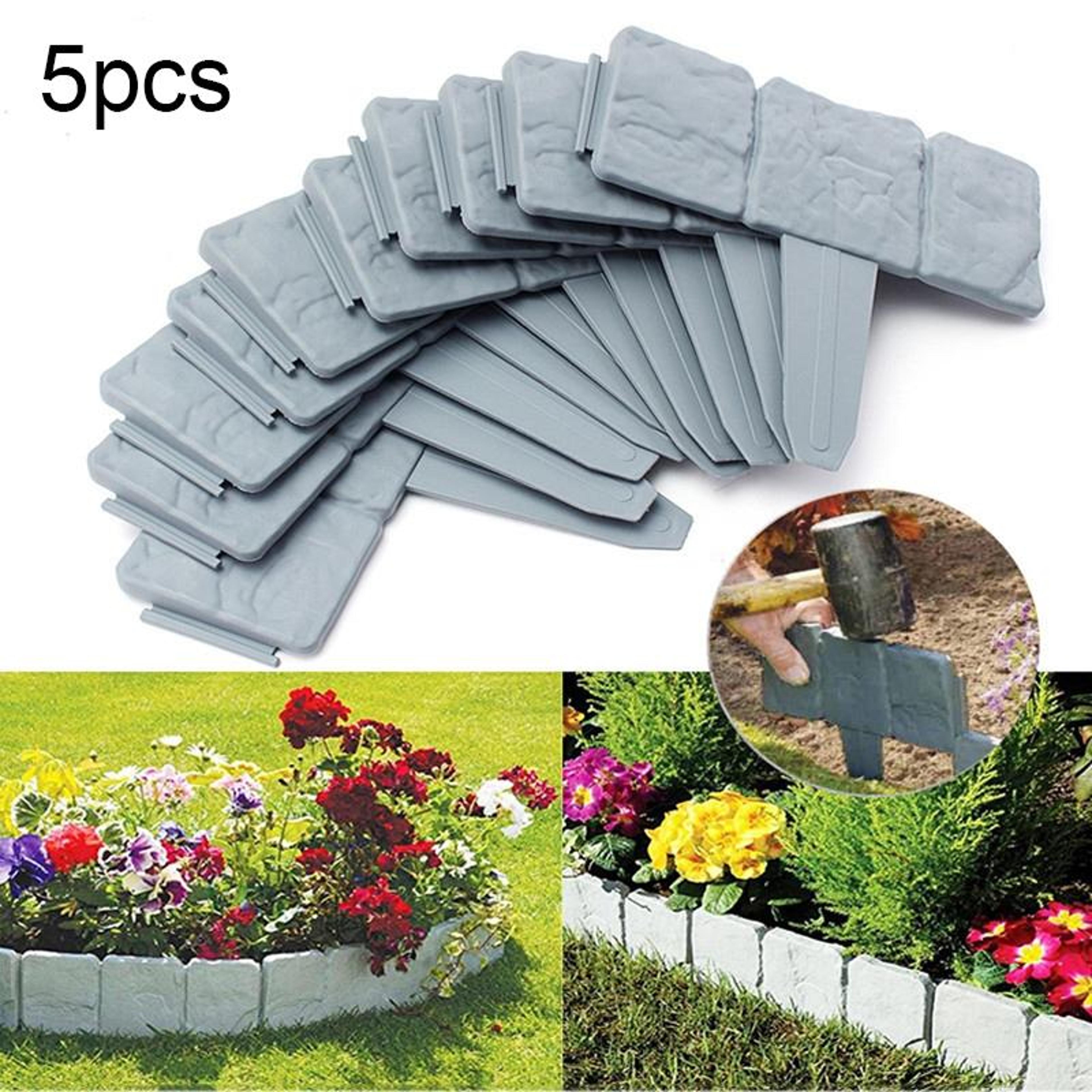 stonelook interlocking garden border fence set decorative garden edging for lawn & flower beds