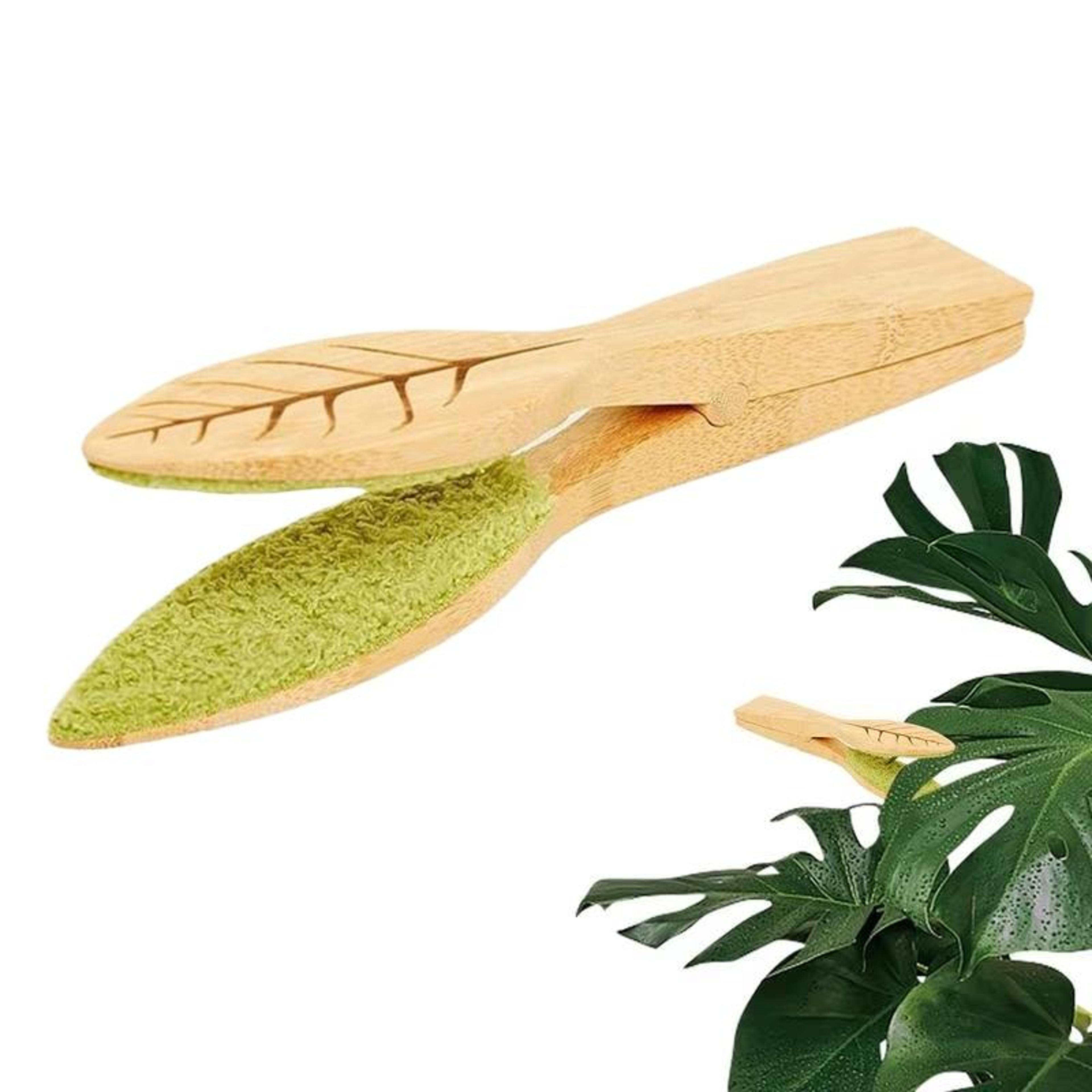 portable plant leaf cleaner & handheld leaf cleaning tongs gentle indoor plant dust removal tool