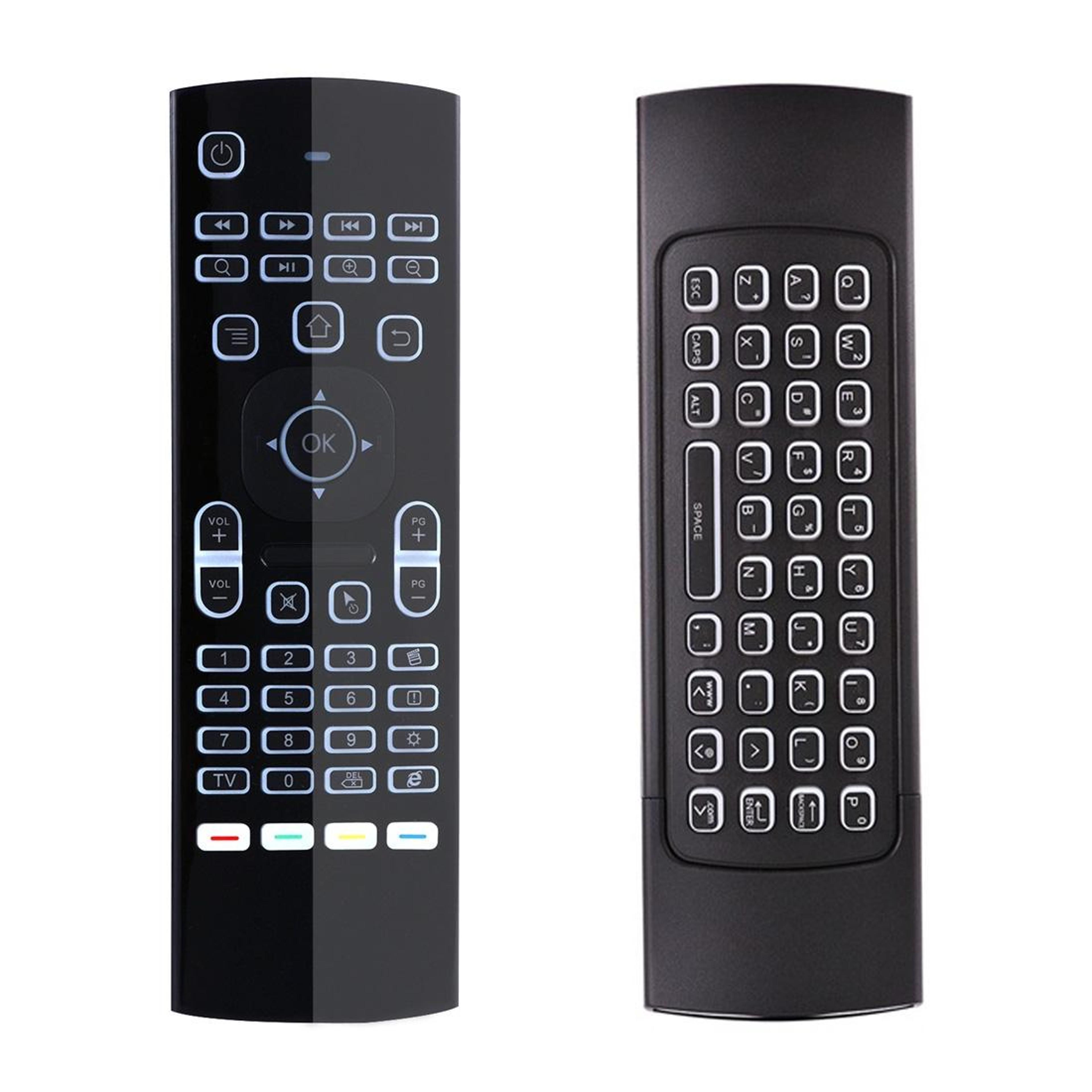 air mouse remote with wireless keyboard & gyroscope for android tv, pc and projectors