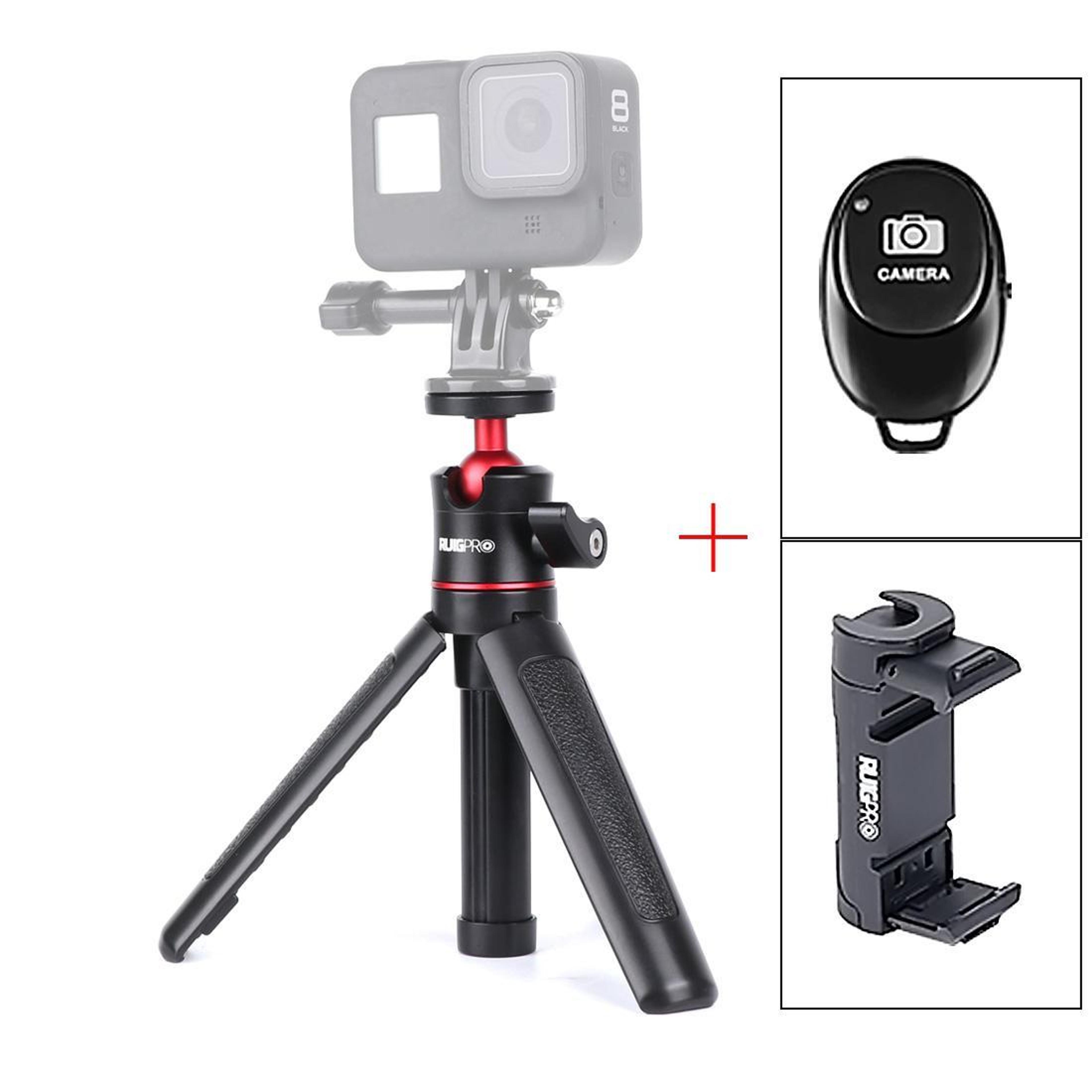 bluetooth selfie stick tripod for gopro, insta360 & smartphones