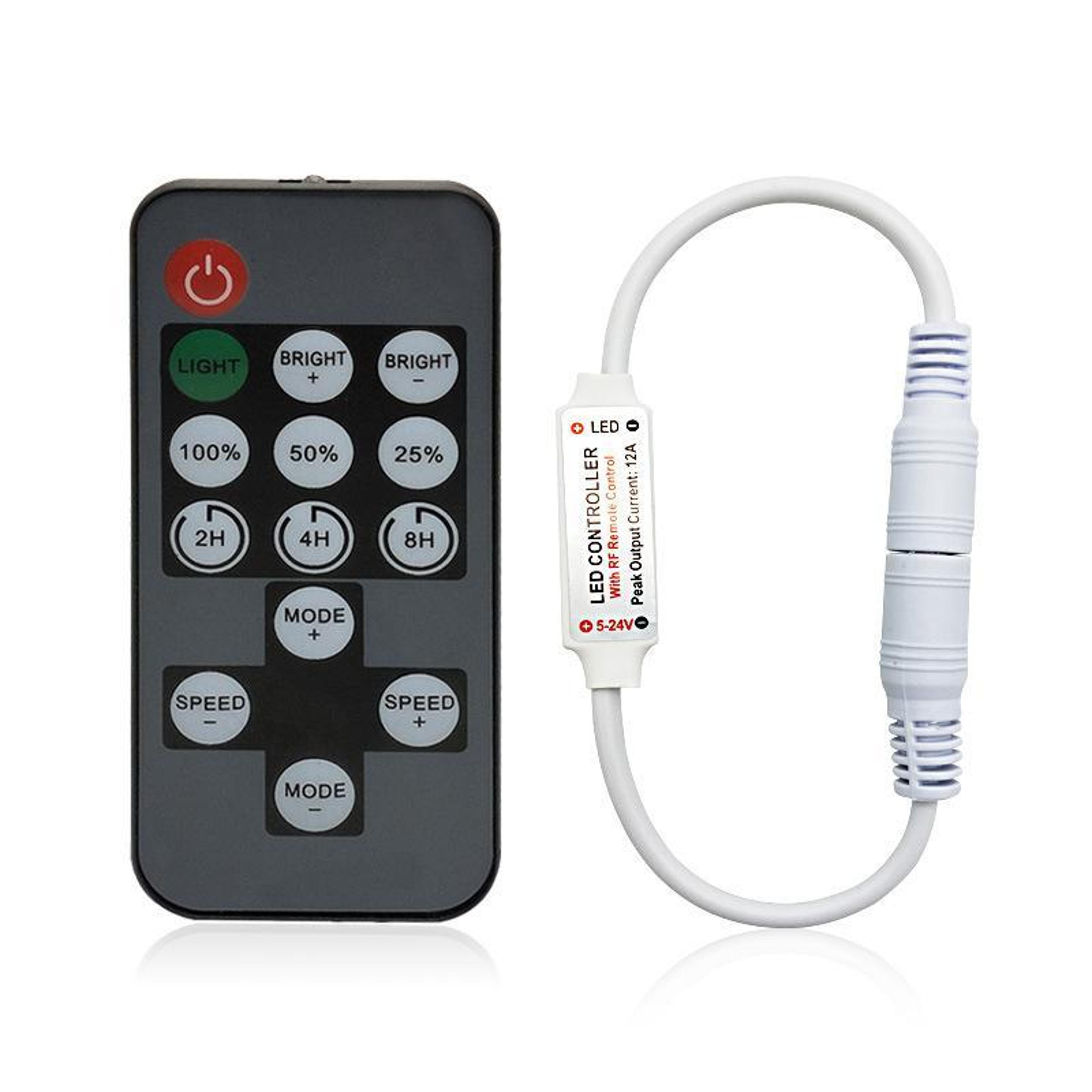 smart rf led strip dimmer controller with timer remote for single color lights