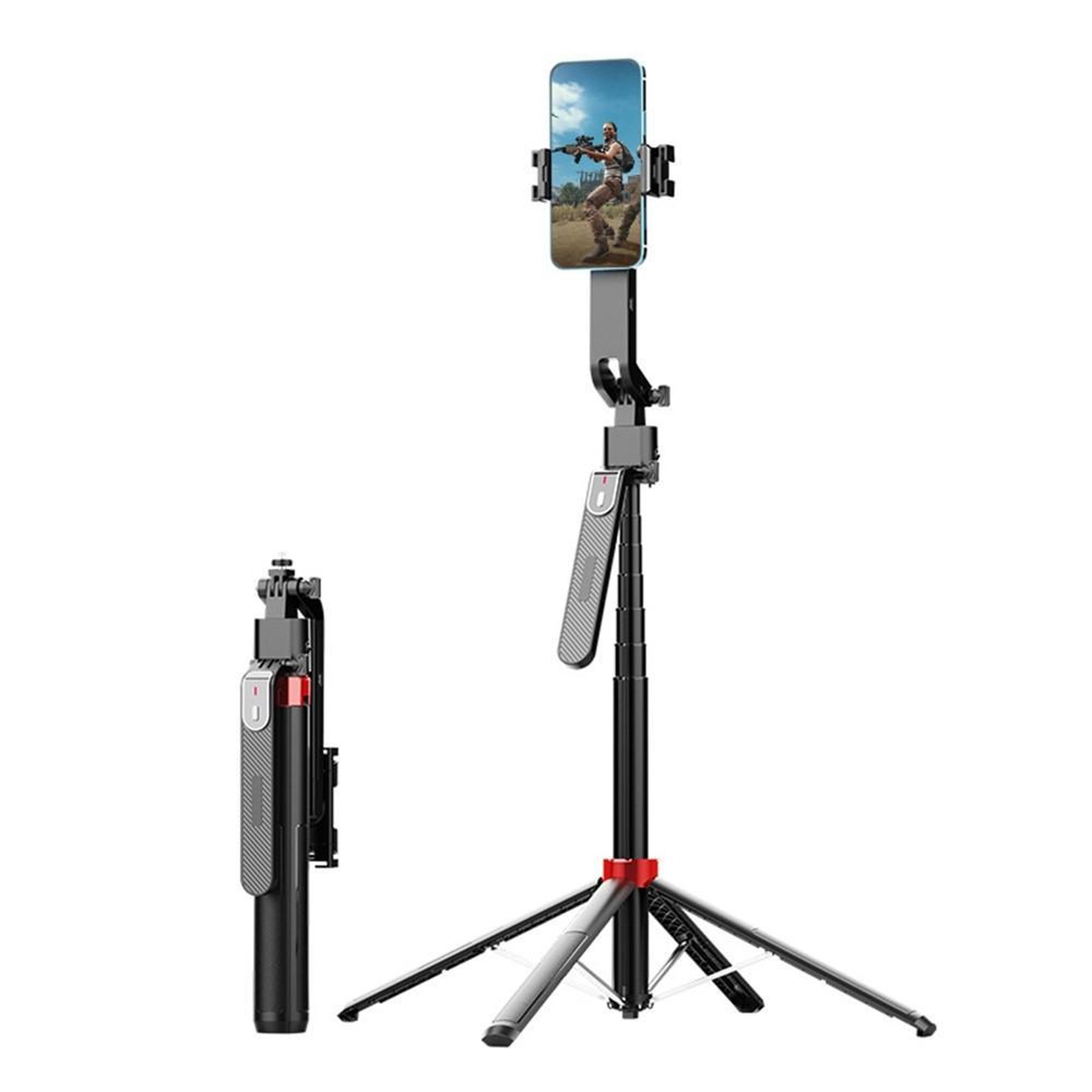 auto face tracking gimbal selfie stick tripod with bluetooth remote for live streaming & vlogging