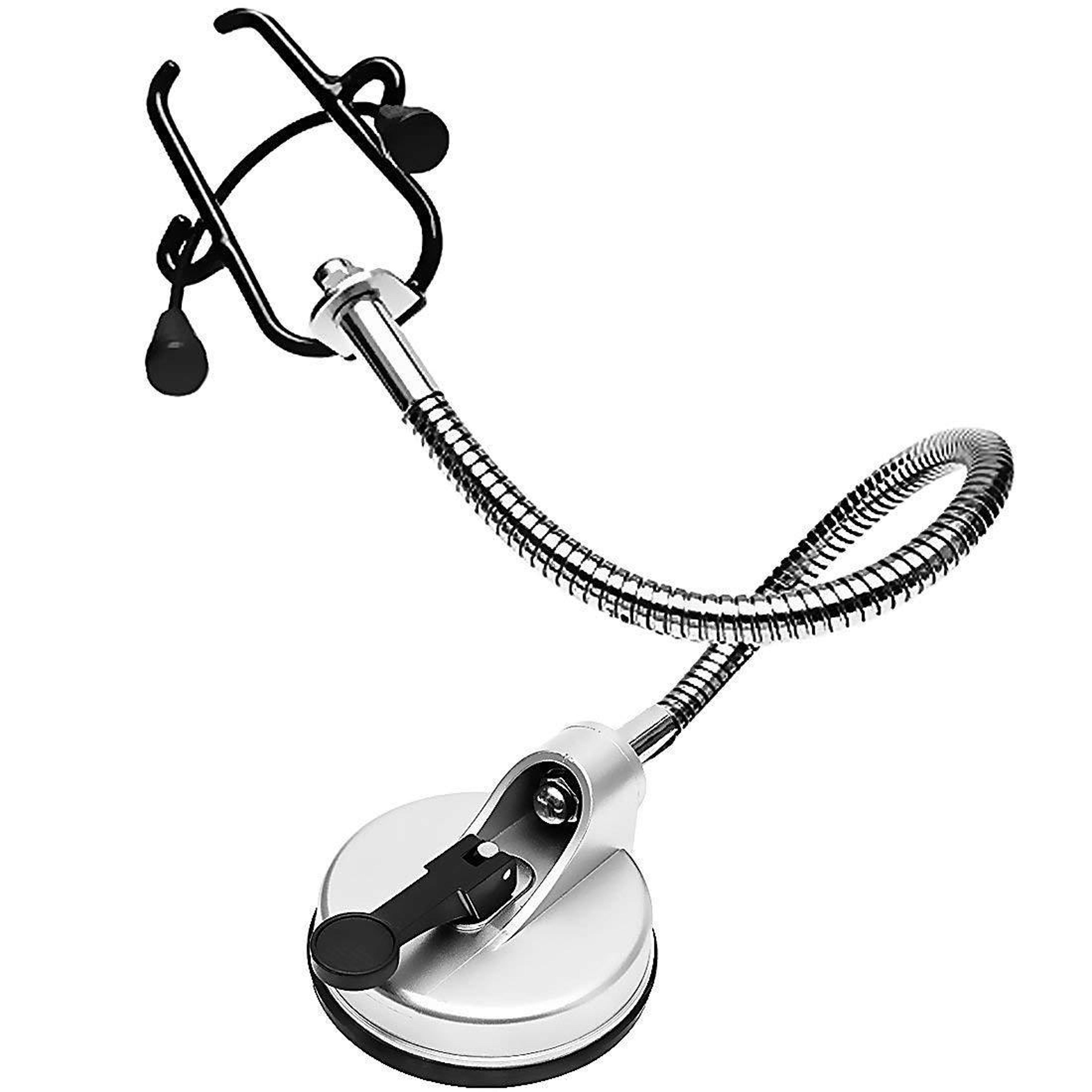 stainless steel hands free hair dryer holder with adjustable suction cup stand