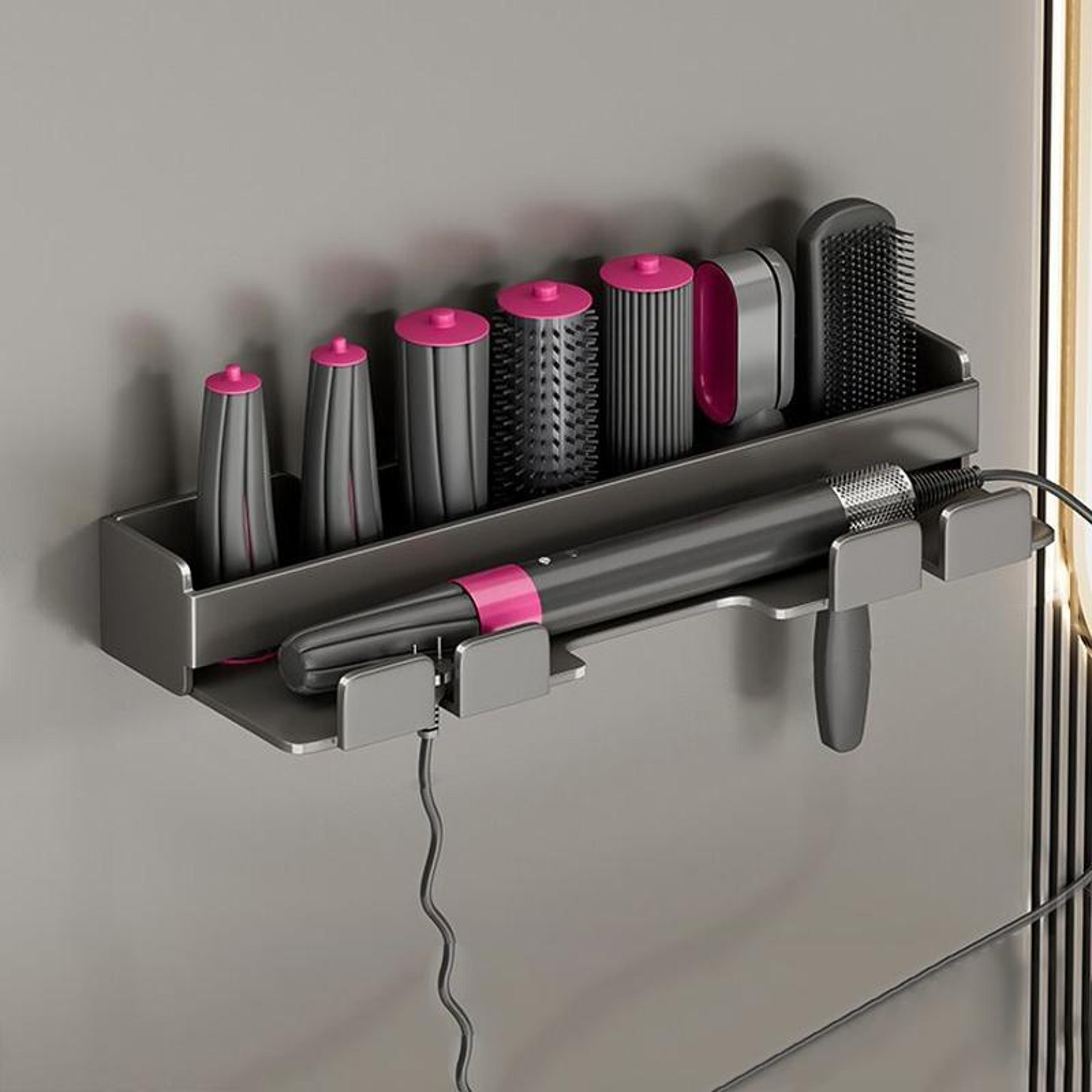 airwrap wall mount organizer rack punch free hair tool storage holder