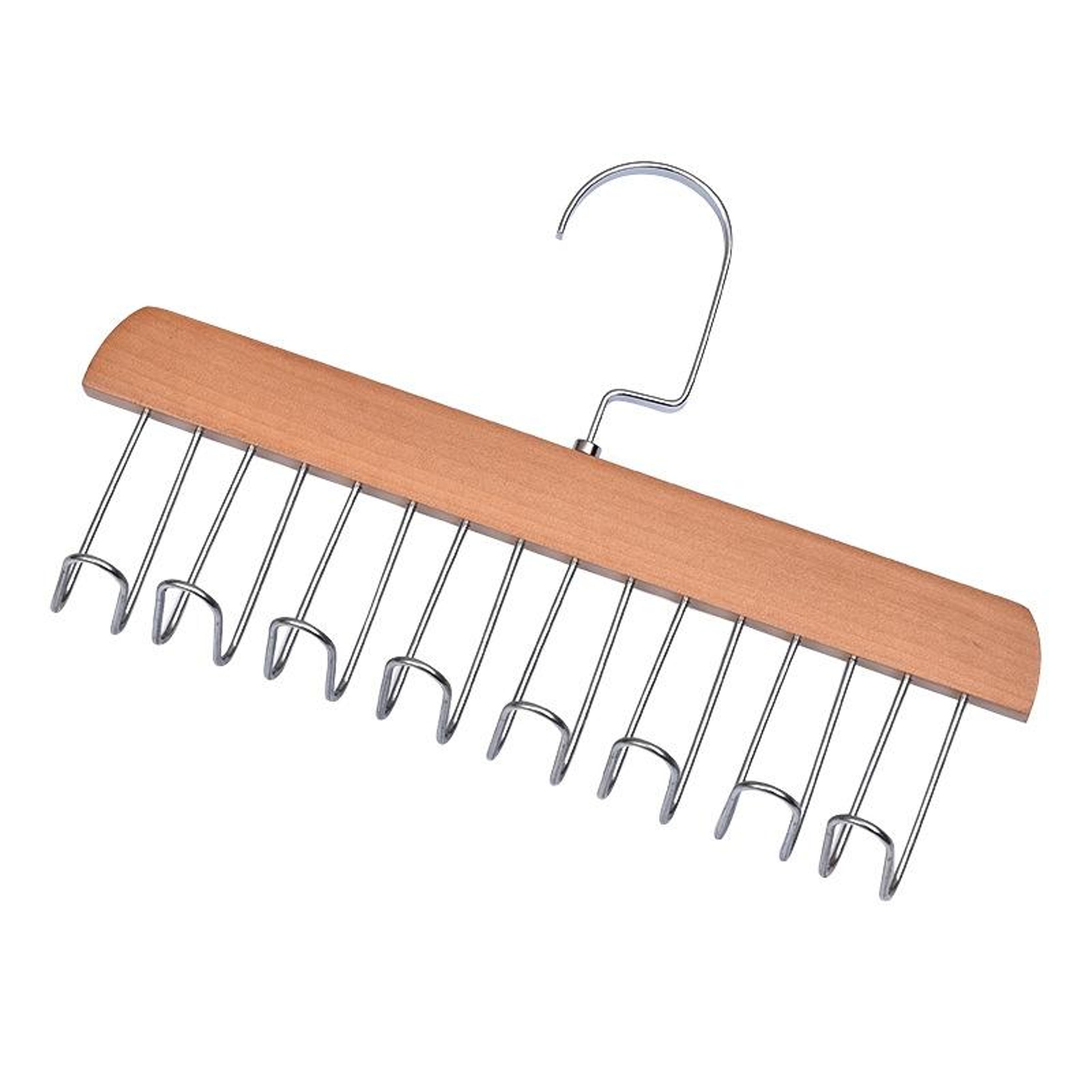 wooden multi hook lingerie & tie organizer hanger space saving drying rack