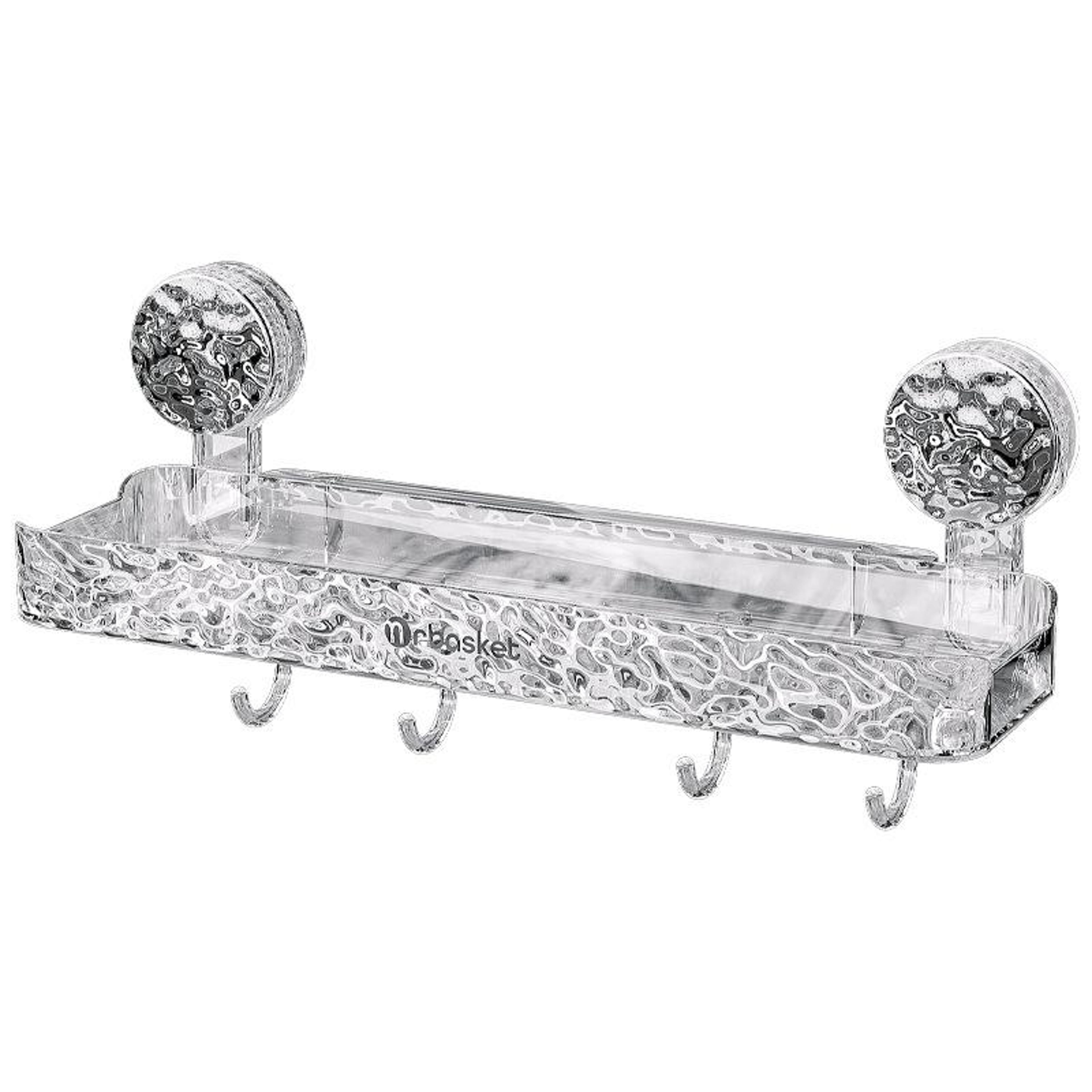 no drill bathroom suction shelf wall mounted shower organizer rack