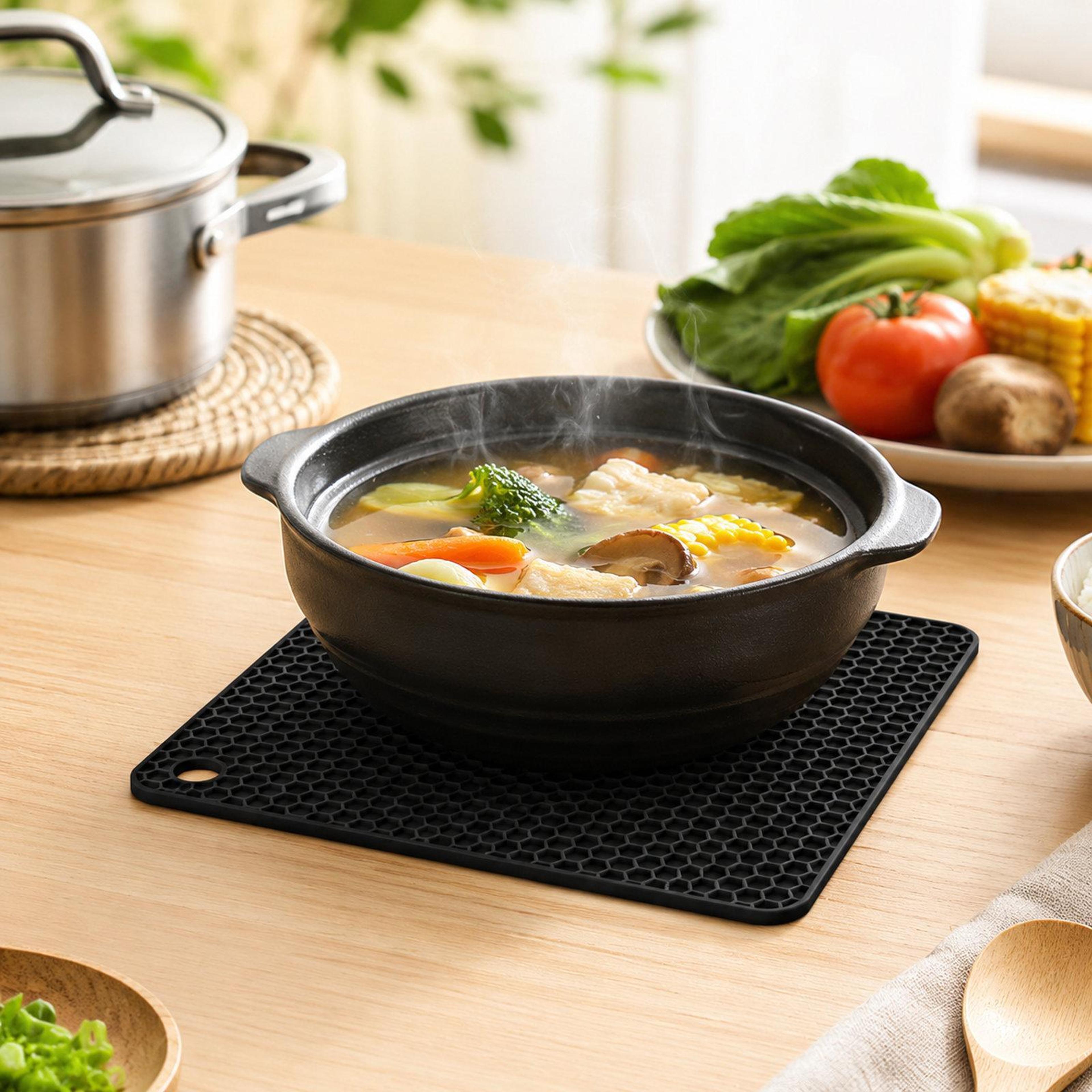 honeycomb heat resistant silicone trivet mat non slip waterproof table protector coaster