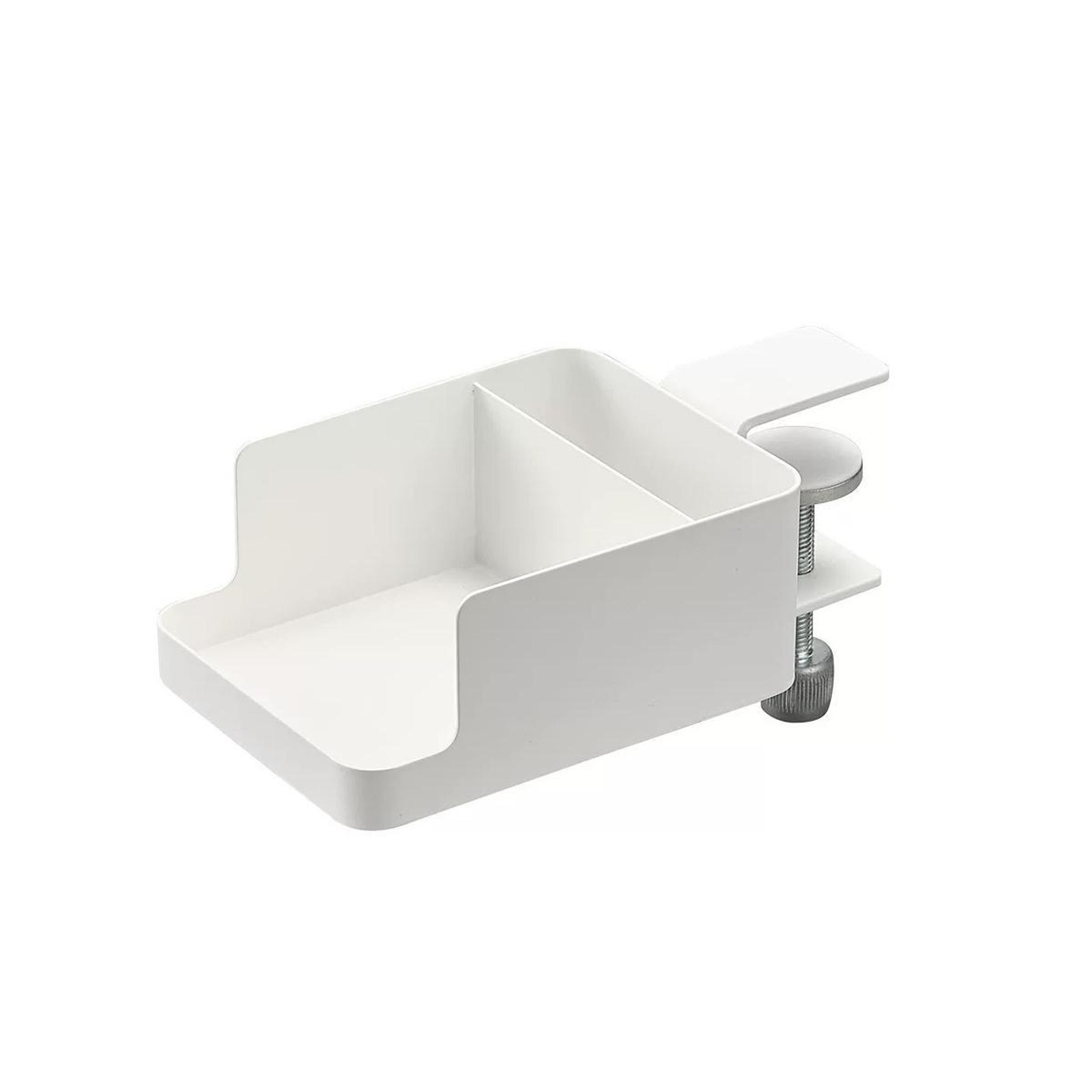 spacesaver clamp on desk cup holder & organizer for phones, bottles and workspace essentials