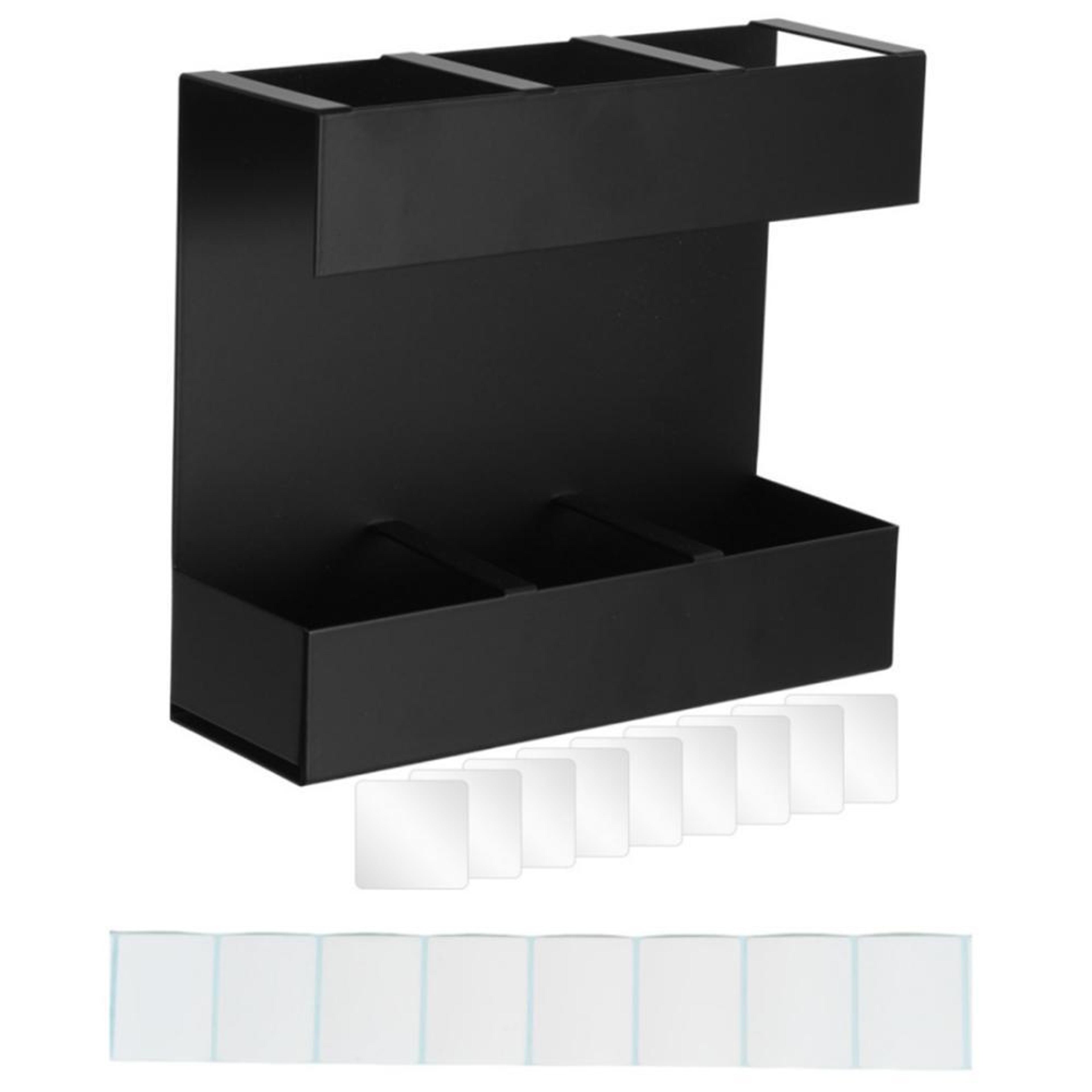 space saving compartment metal cutlery & straw organizer rack for kitchen storage
