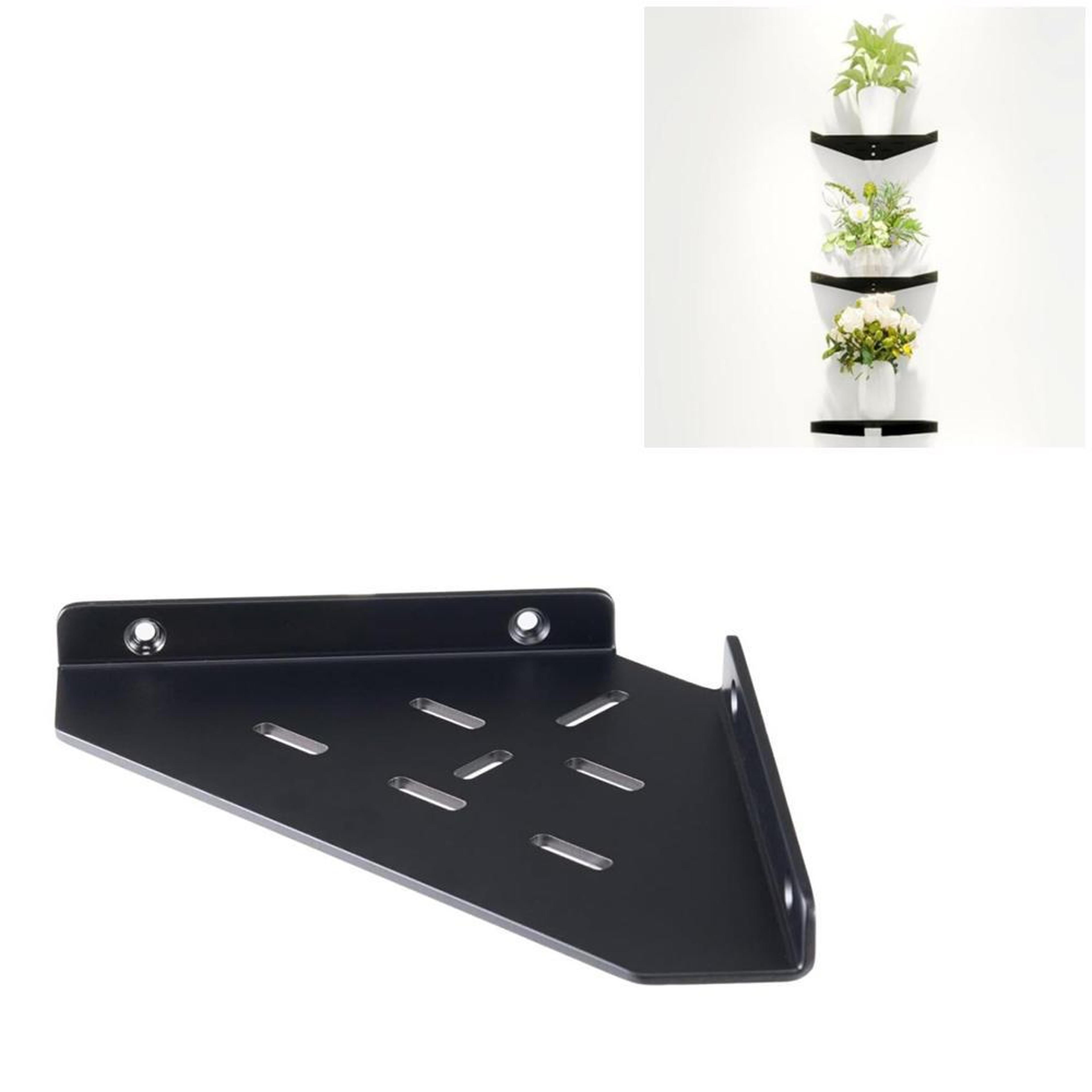 spacesaver acrylic corner shelf wall mount triangular bathroom & kitchen storage rack