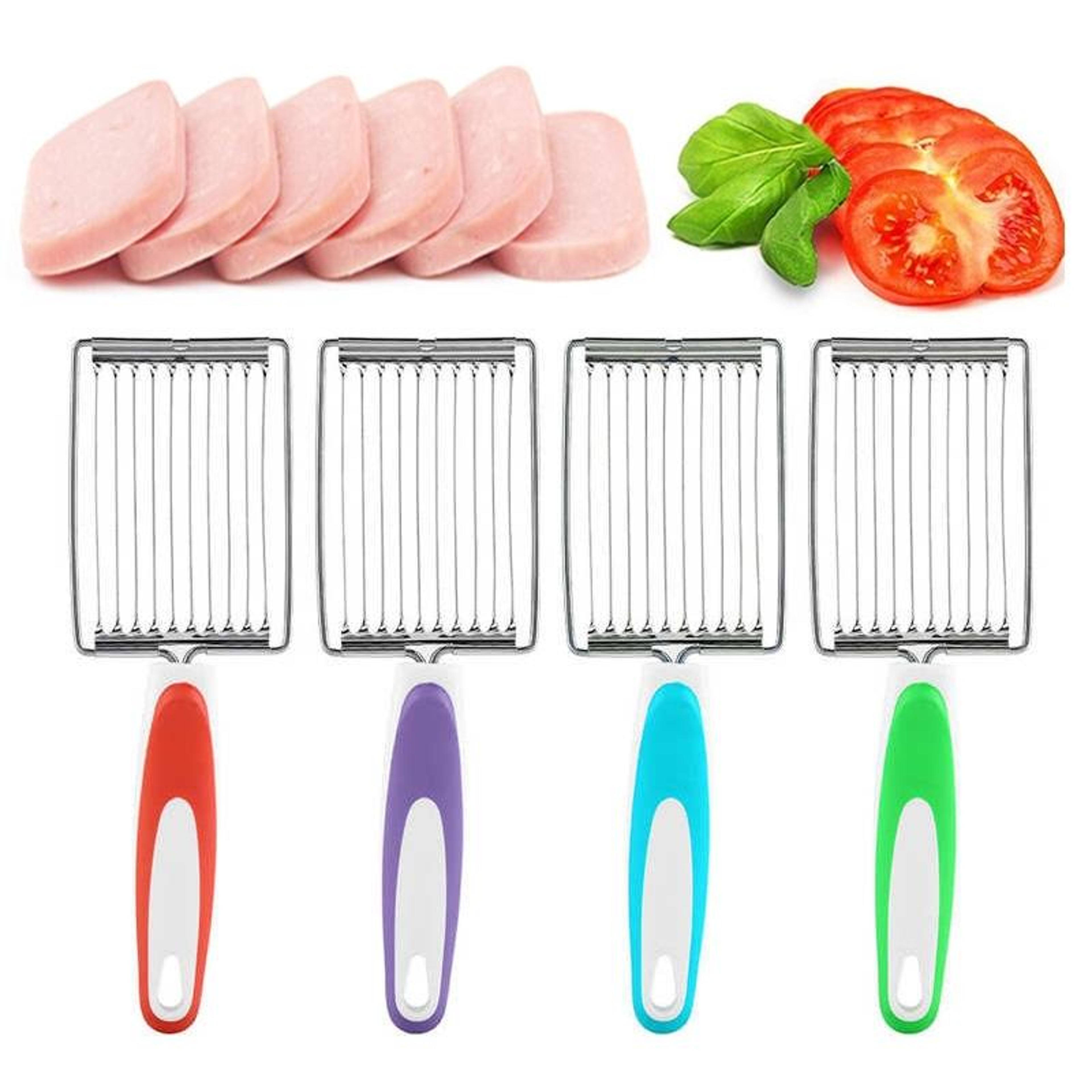 precision slice tomato slicer & luncheon meat cutter with non slip handle