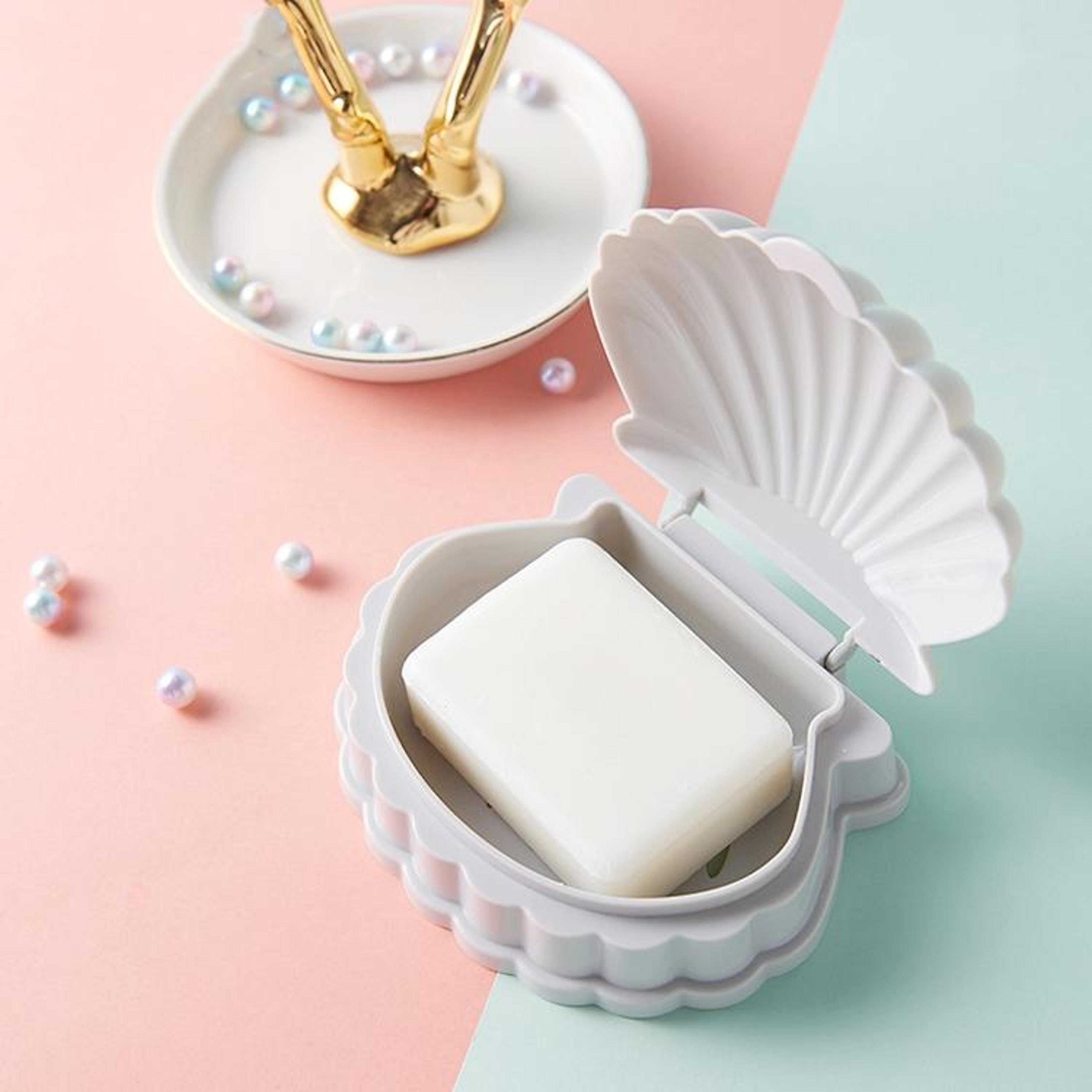 portable drain soap holder box with lid travel soap case for bathroom & dorm use
