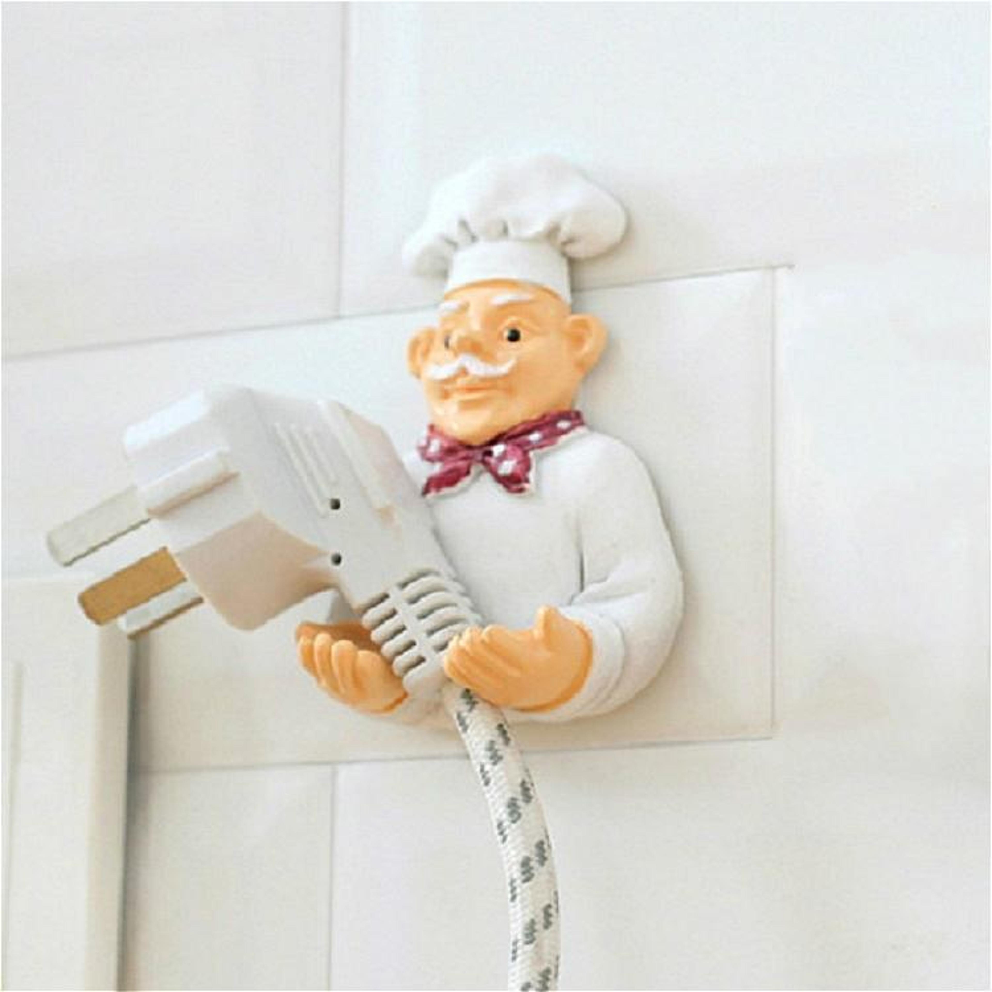 cute self adhesive plug wall hook resin kitchen organizer rack