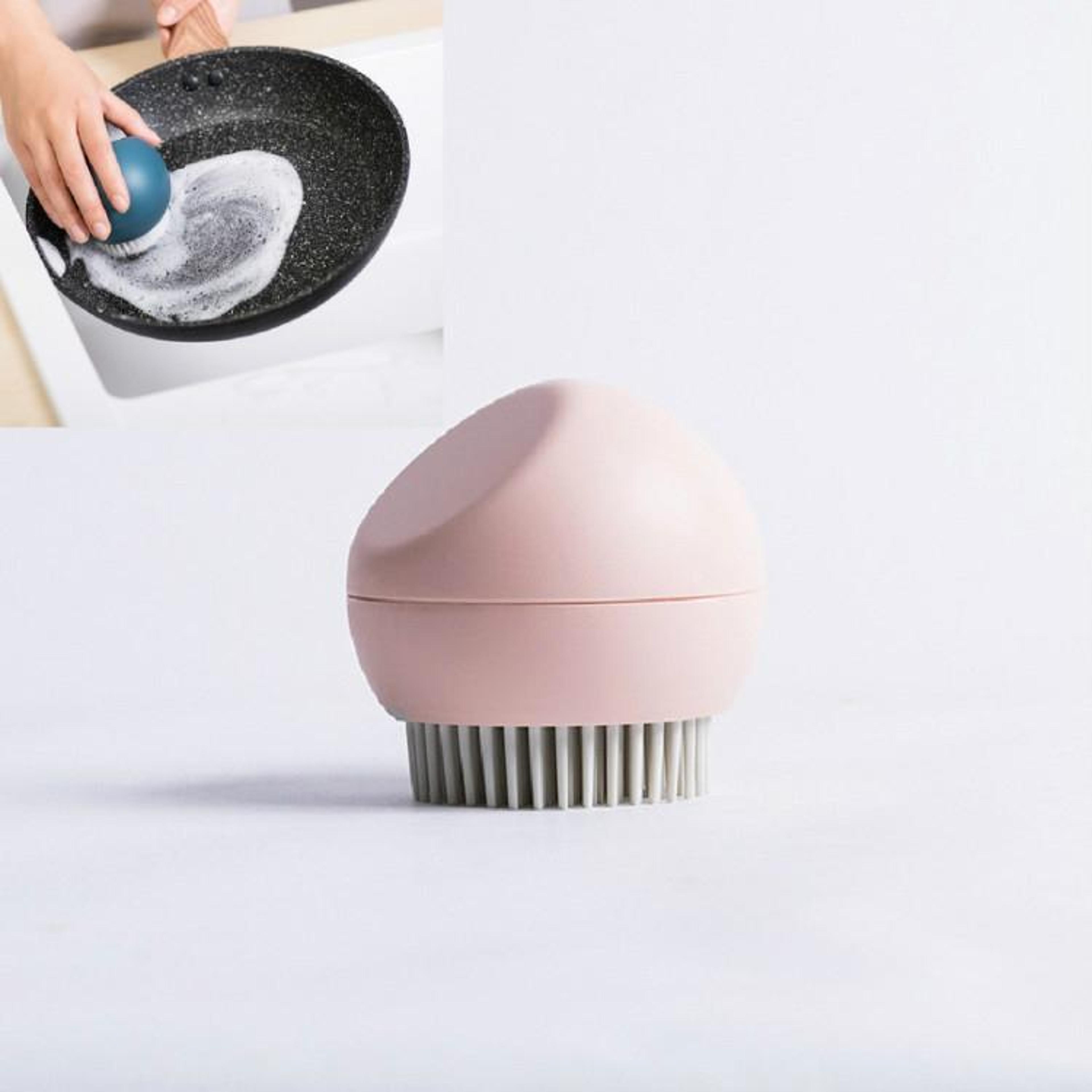spherical stand silicone pot brush non scratch kitchen cleaning dishwashing scrubber