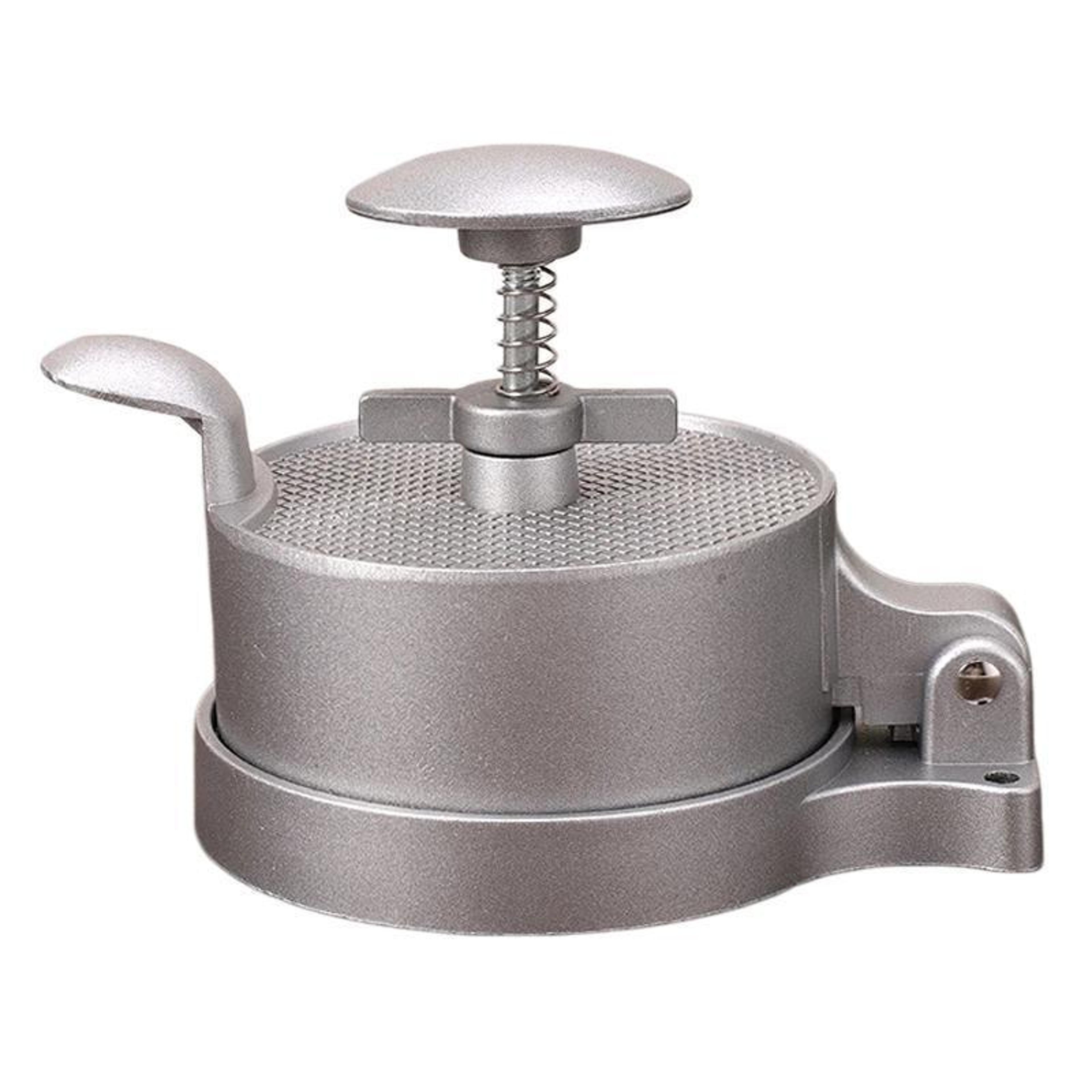 adjustable spring-loaded hamburger patty press mold for perfect homemade burgers