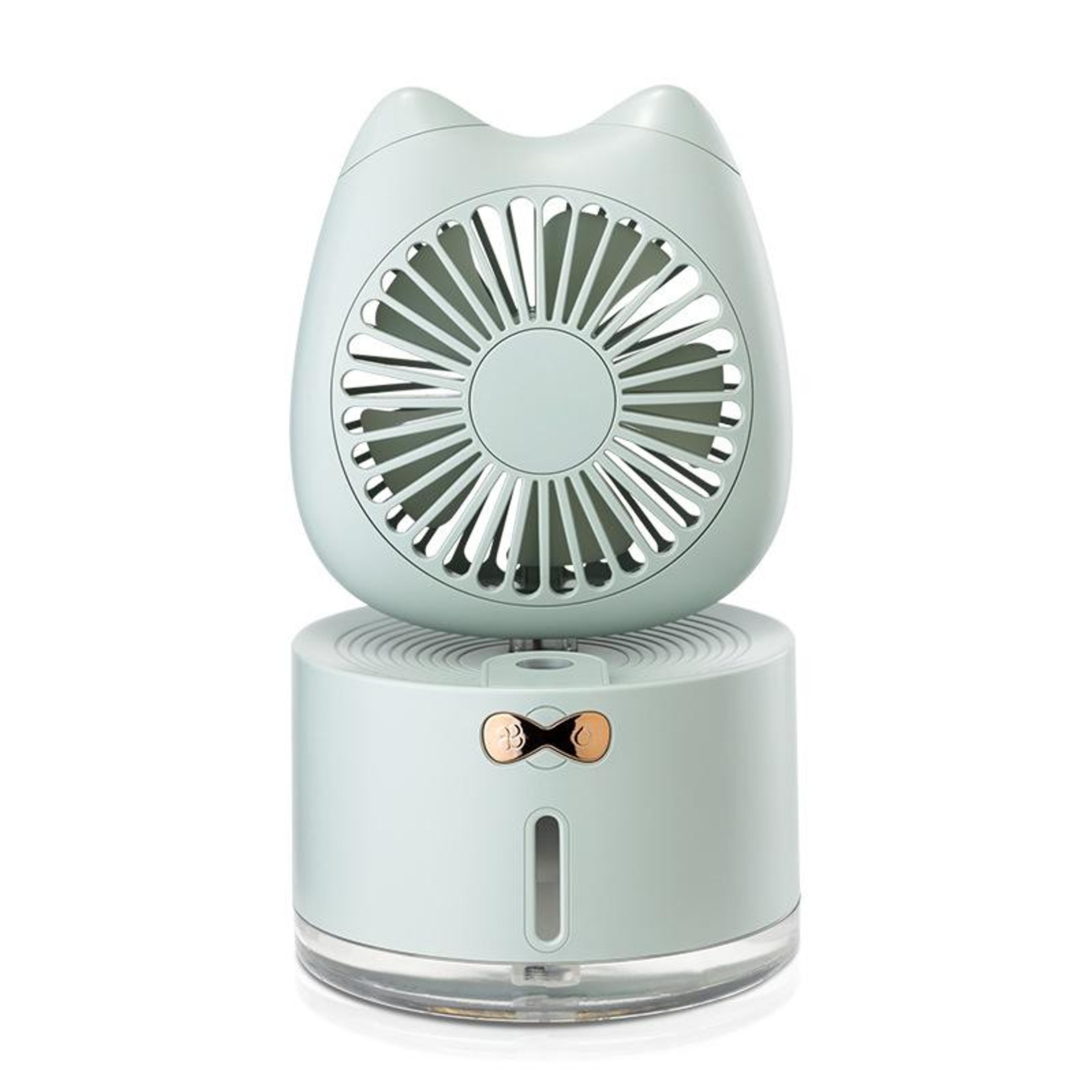 cat shape portable usb humidifier fan rechargeable desktop mist fan for home and office