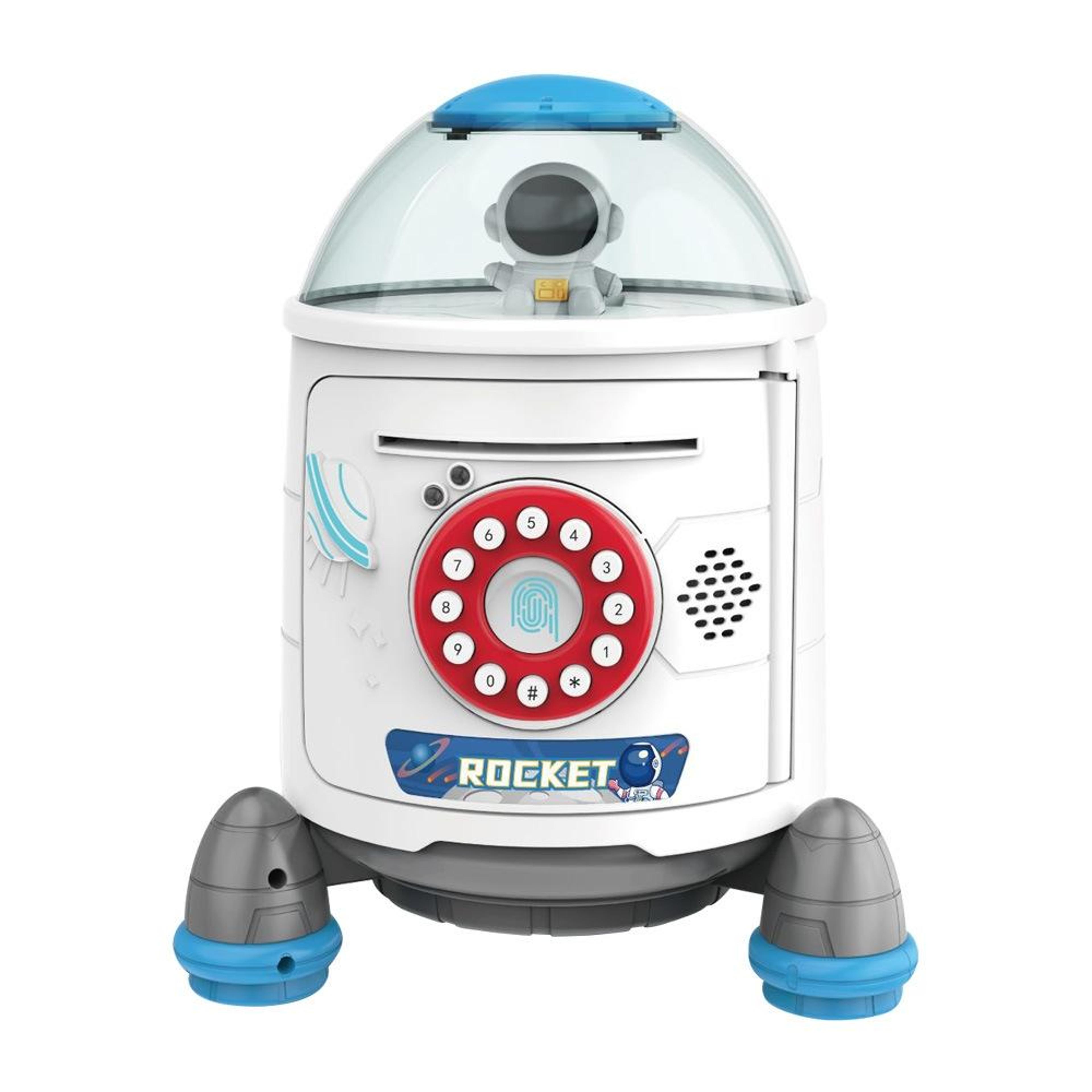 rocket vault fingerprint piggy bank for kids electronic password money saving safe toy