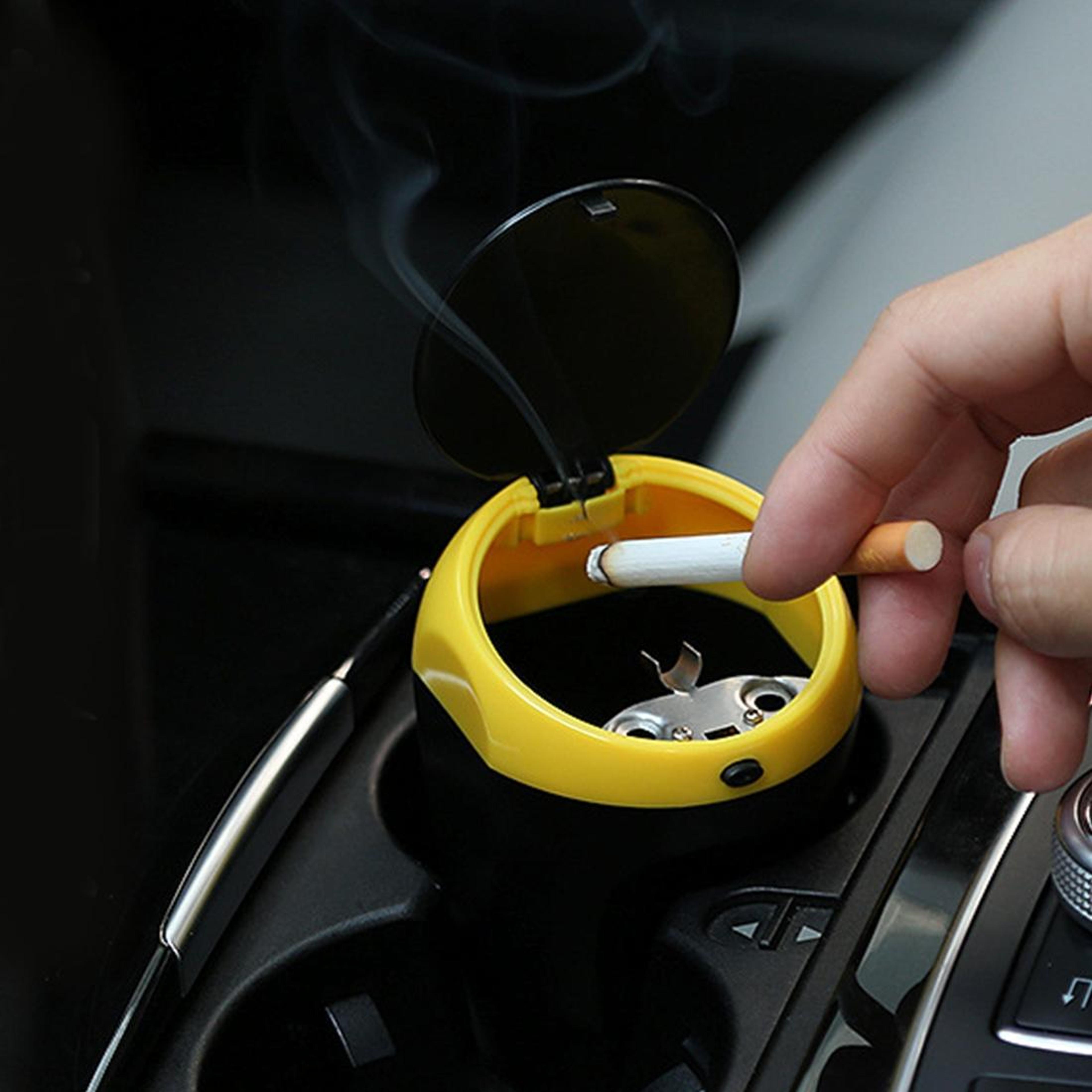 cleanride portable car trash bin & ashtray flame retardant abs auto waste container